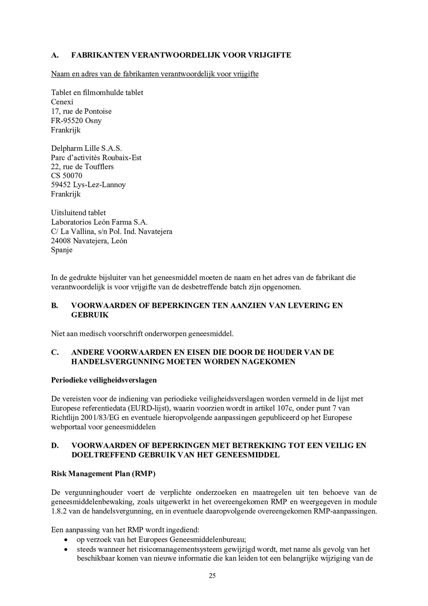 Noodanticonceptie Tablet afbeelding van document #25, bijsluiter