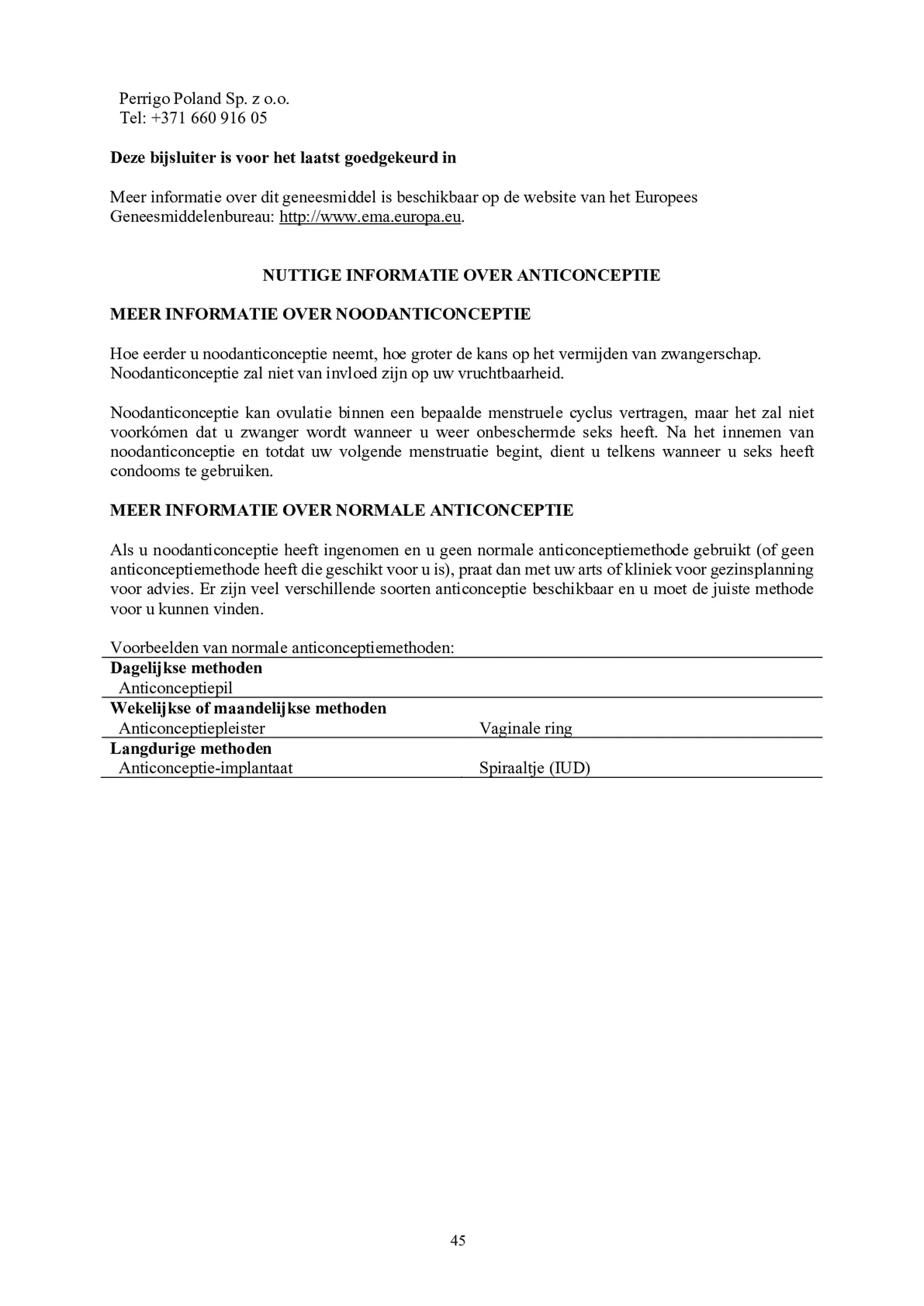 Noodanticonceptie Tablet afbeelding van document #45, bijsluiter