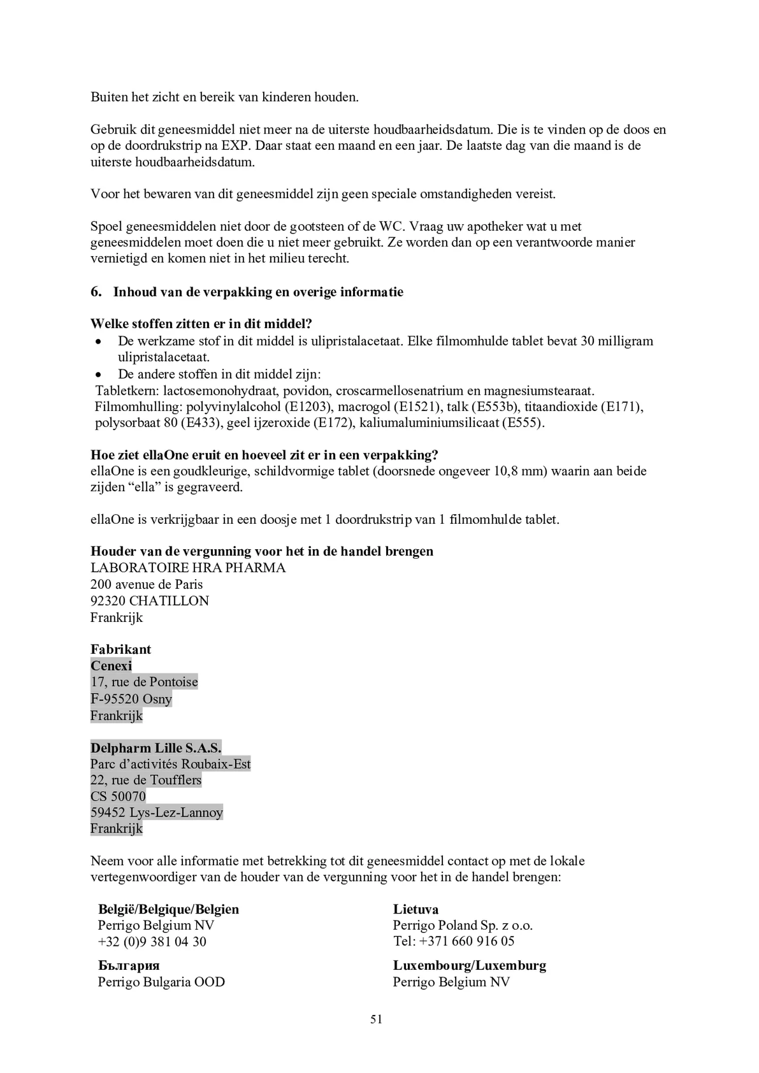 Noodanticonceptie Tablet afbeelding van document #51, bijsluiter