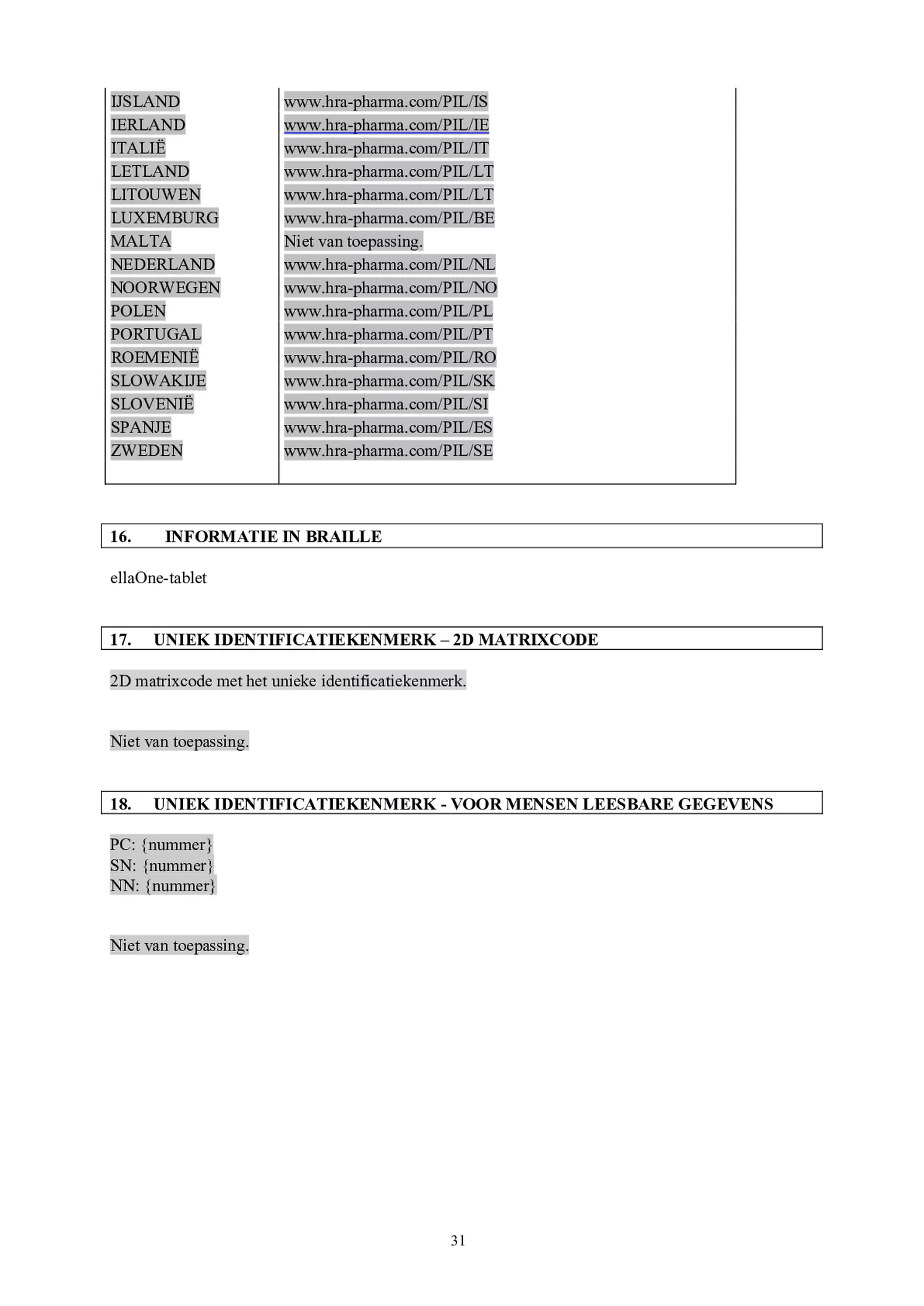 Noodanticonceptie Tablet afbeelding van document #31, bijsluiter
