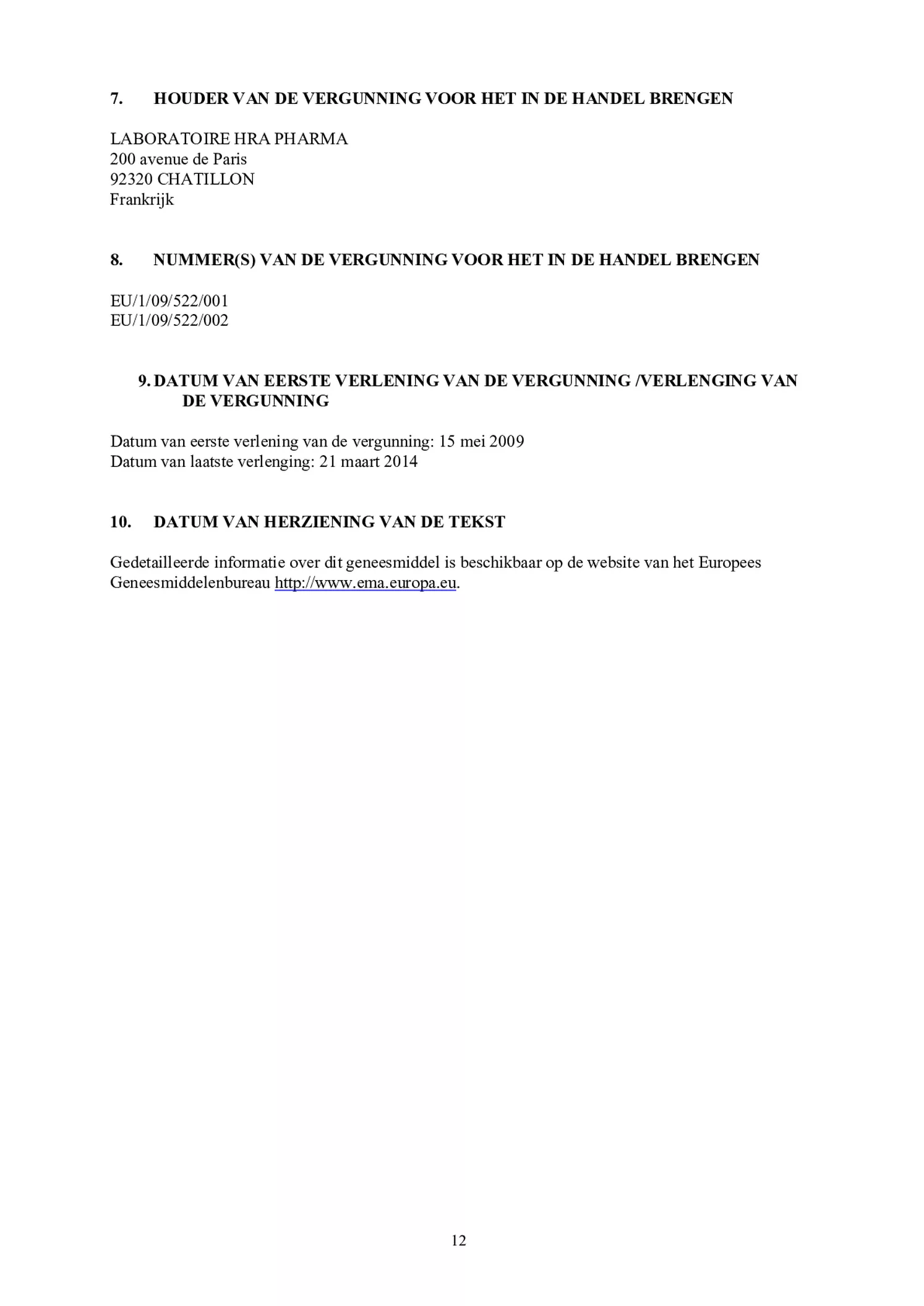 Noodanticonceptie Tablet afbeelding van document #12, bijsluiter