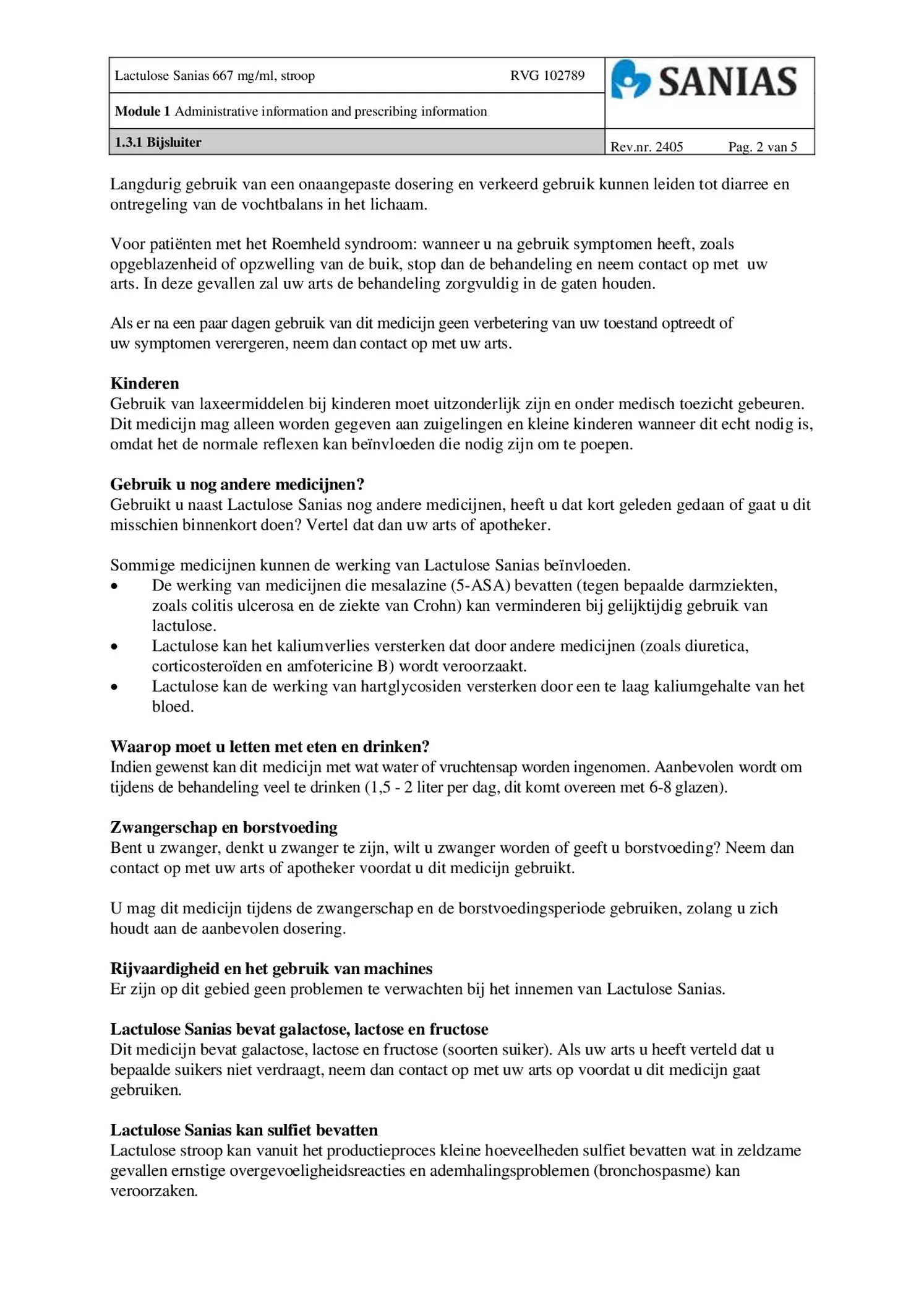 Lactulose Stroop 667mg afbeelding van document #2, bijsluiter