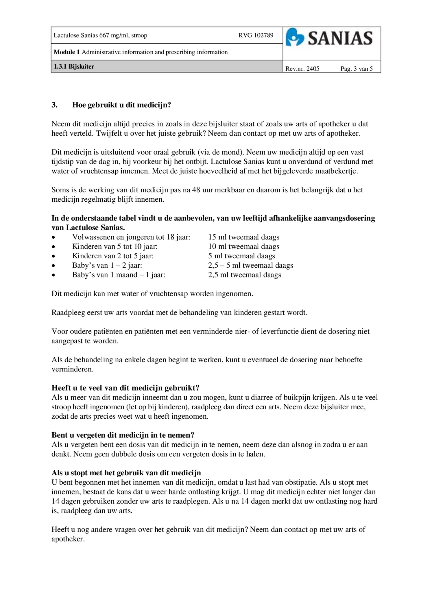Lactulose Stroop 667mg afbeelding van document #3, bijsluiter
