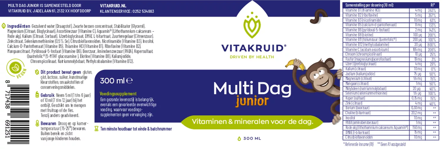 Multi Dag Junior 100% Vegan afbeelding van document #1, etiket