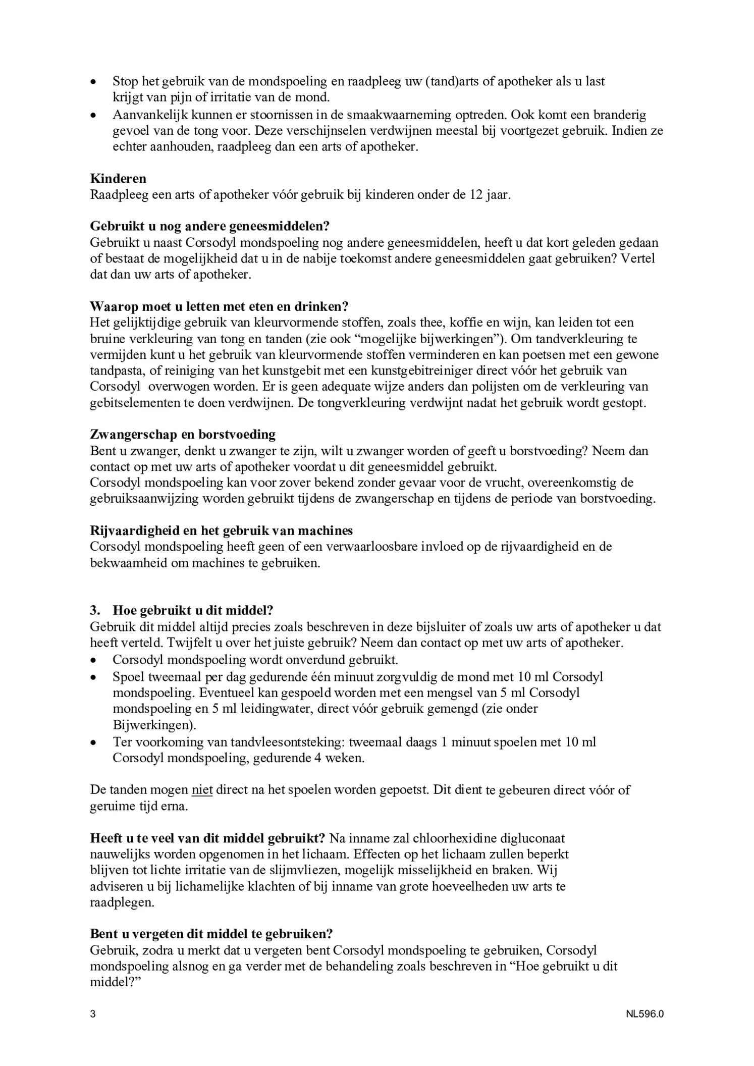 Mondspoeling - voor kortdurende  toepassing bij tandvleesontsteking afbeelding van document #3, bijsluiter