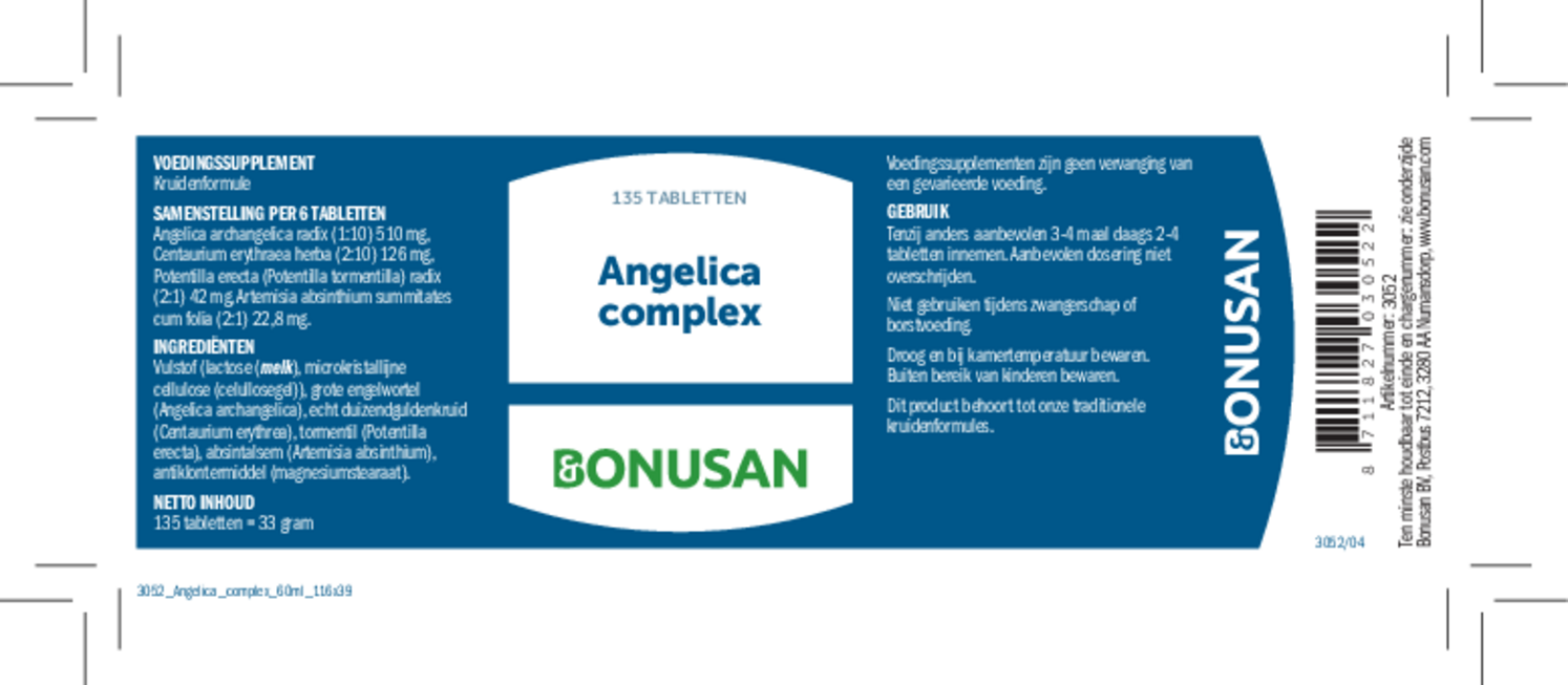 Angelica Complex Tabletten afbeelding van document #1, etiket
