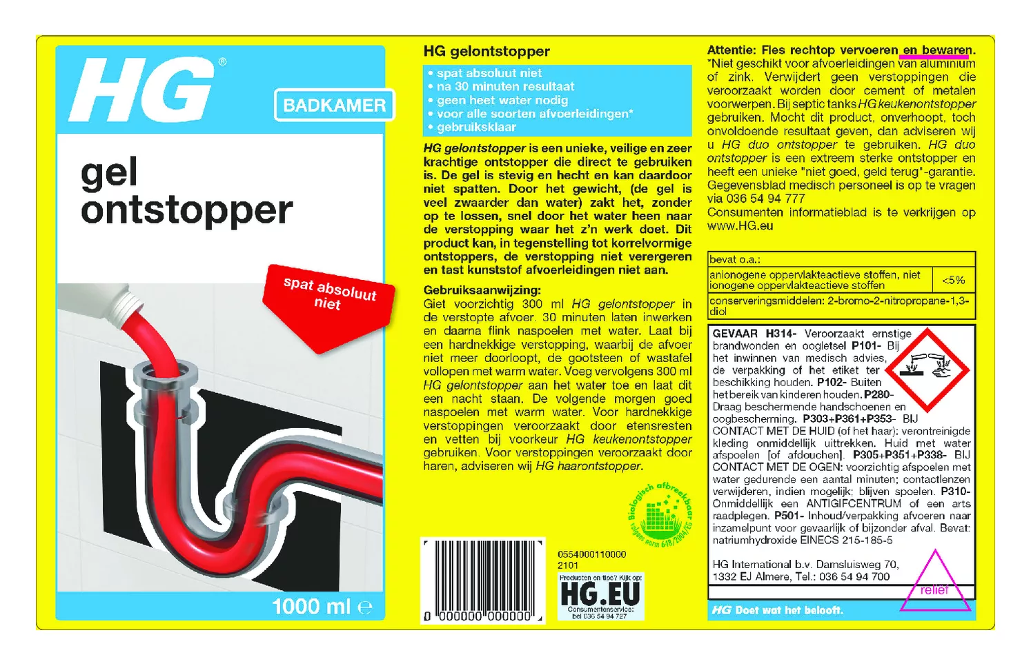 Gel Ontstopper afbeelding van document #1, etiket