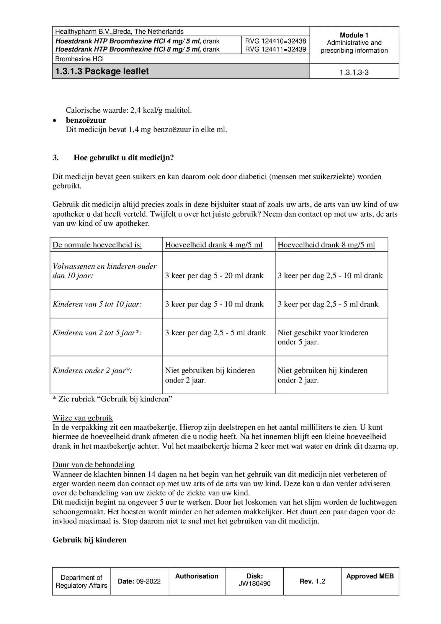 Hoestdrank Broomhexine HCI 4mg/5ml afbeelding van document #3, bijsluiter