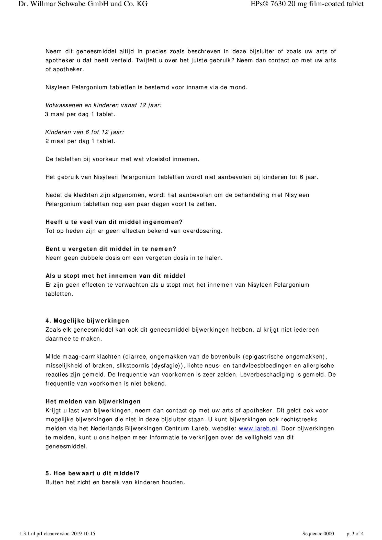 Nisyleen Pelargonium Tabletten afbeelding van document #3, bijsluiter