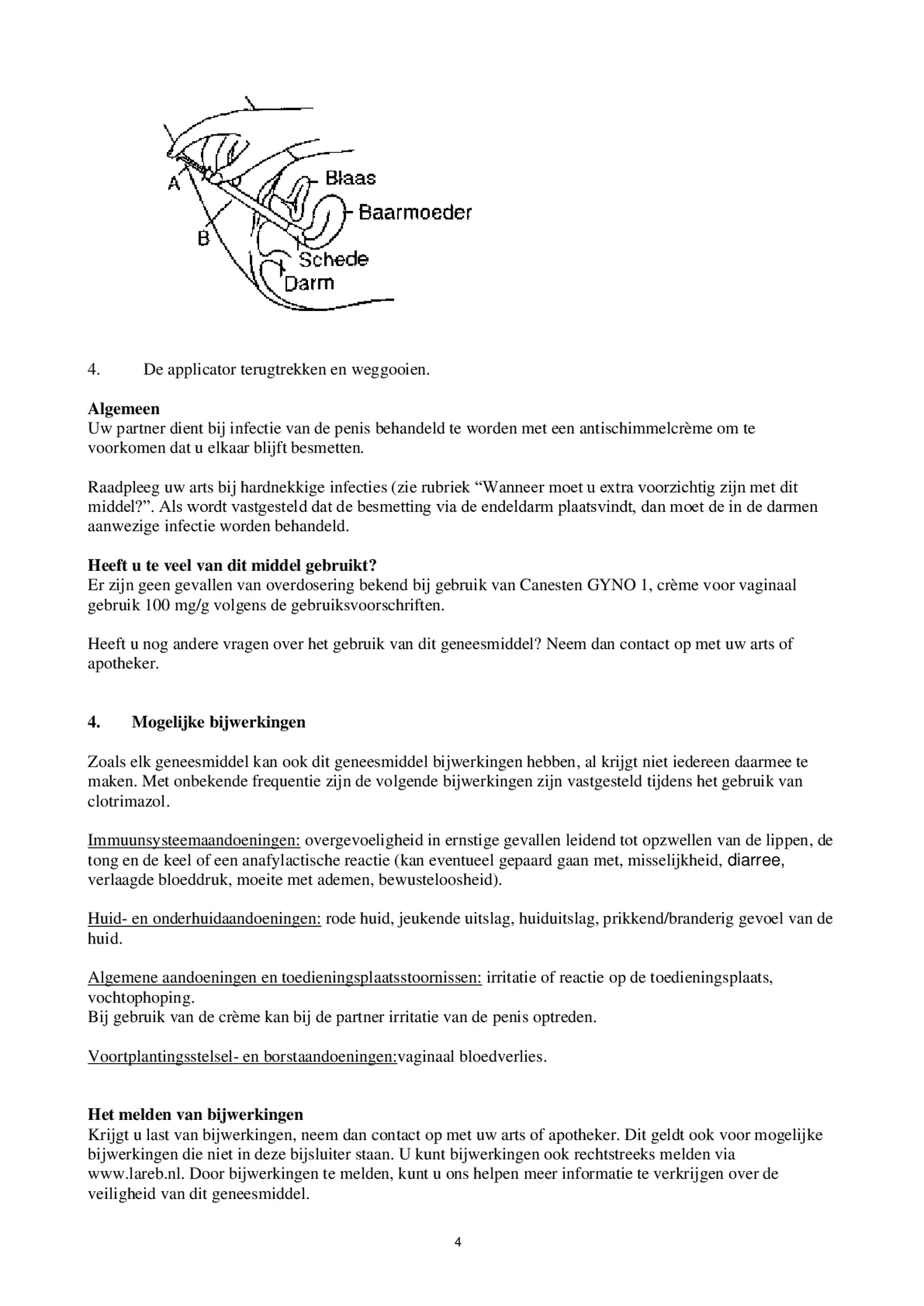 Canesten GYNO 1 Daagse Crème afbeelding van document #4, bijsluiter