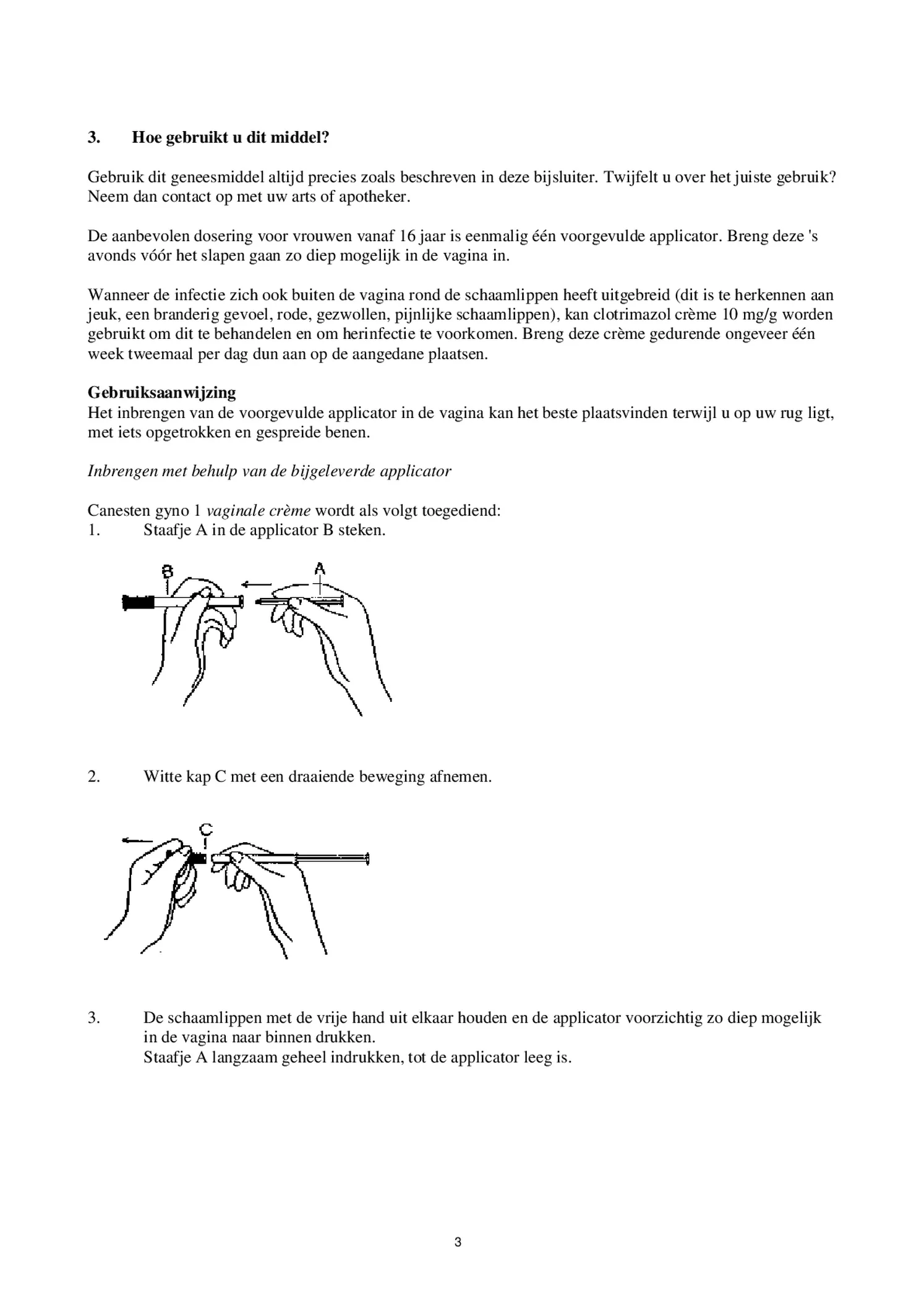 Canesten GYNO 1 Daagse Crème afbeelding van document #3, bijsluiter