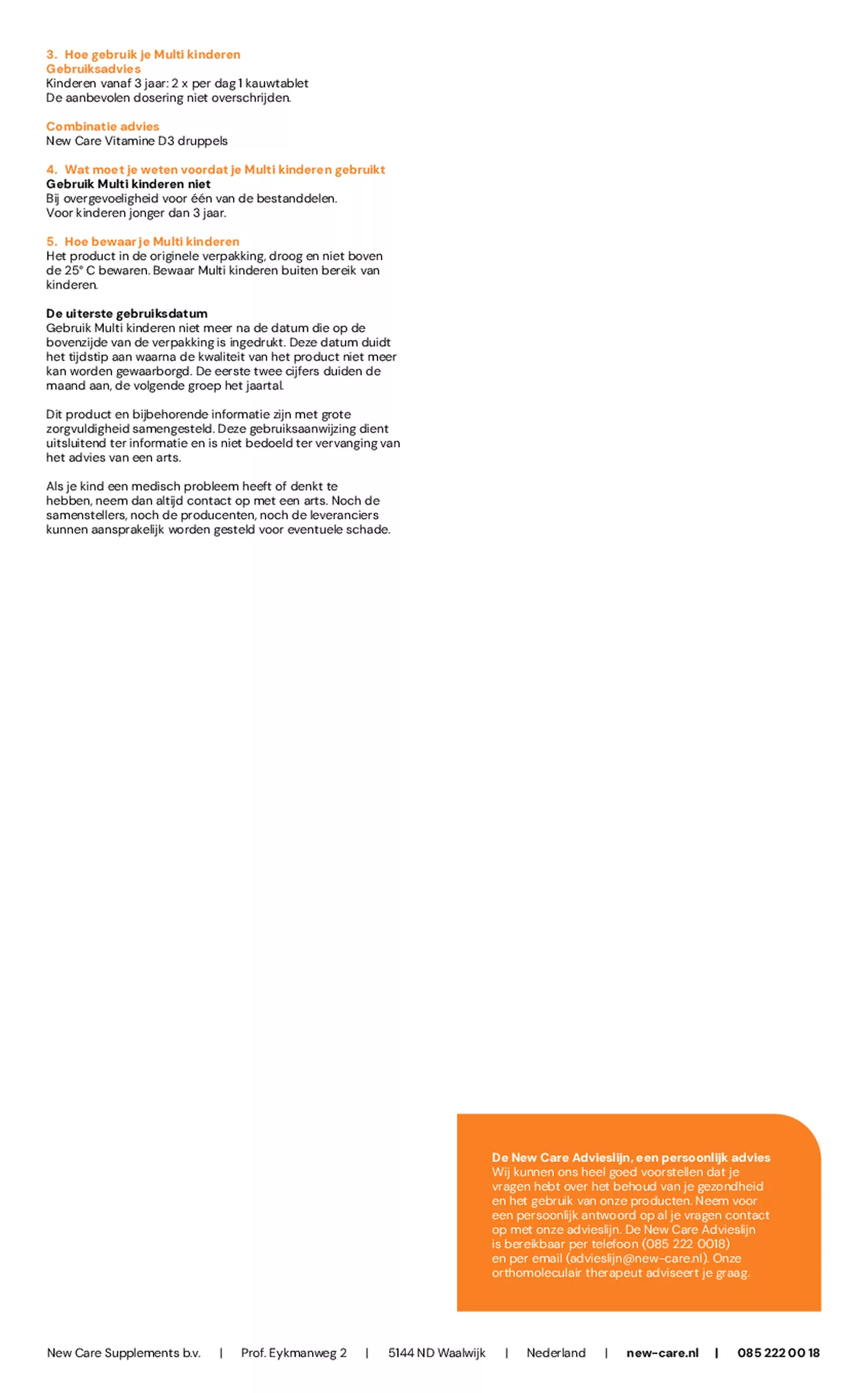 Multi Kinderen Kauwtabletten afbeelding van document #2, gebruiksaanwijzing