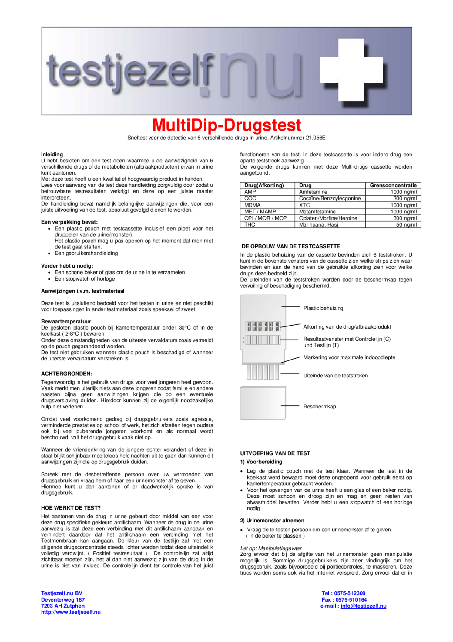 Drugstest Multi afbeelding van document #1, gebruiksaanwijzing