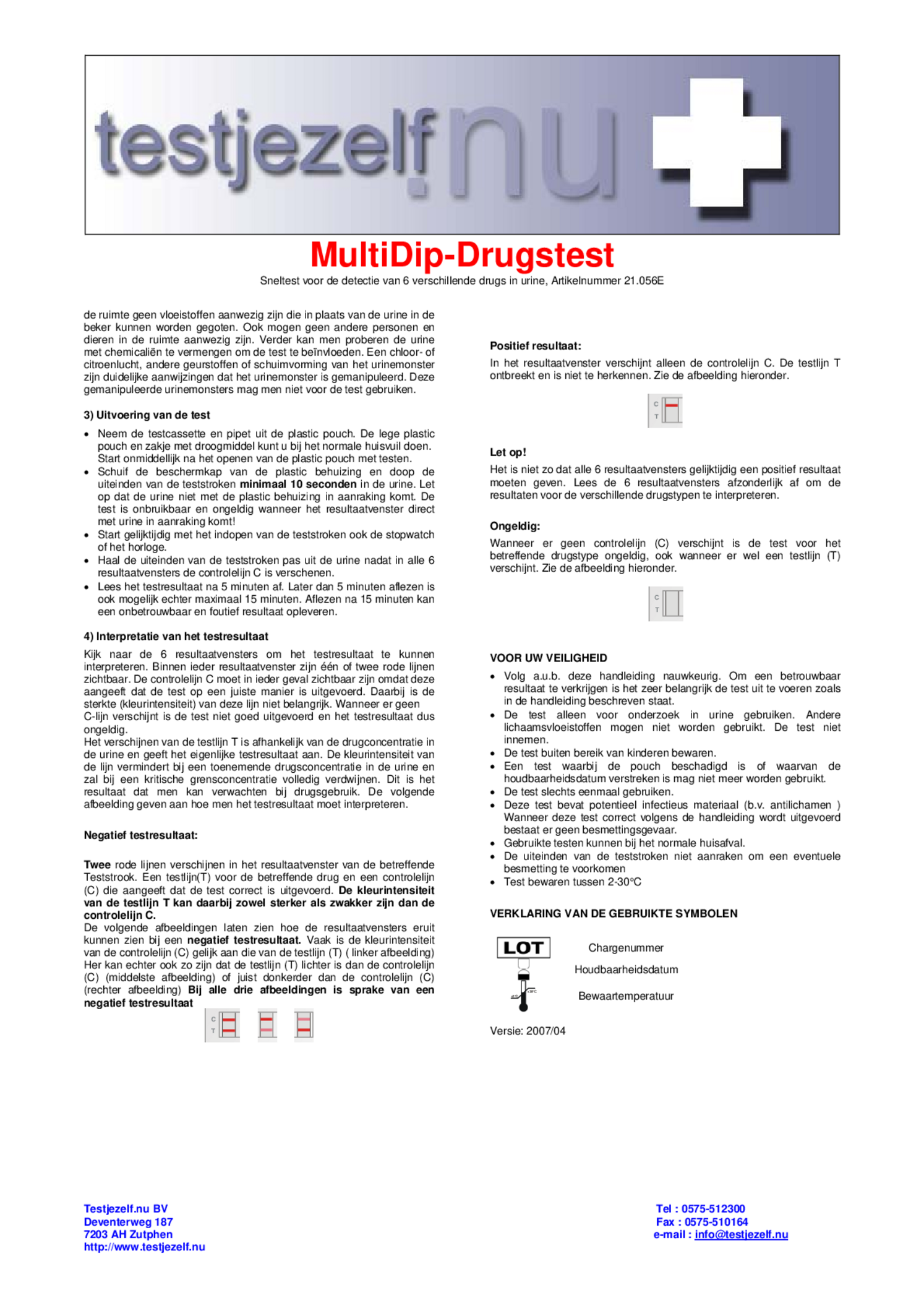 Drugstest Multi afbeelding van document #2, gebruiksaanwijzing