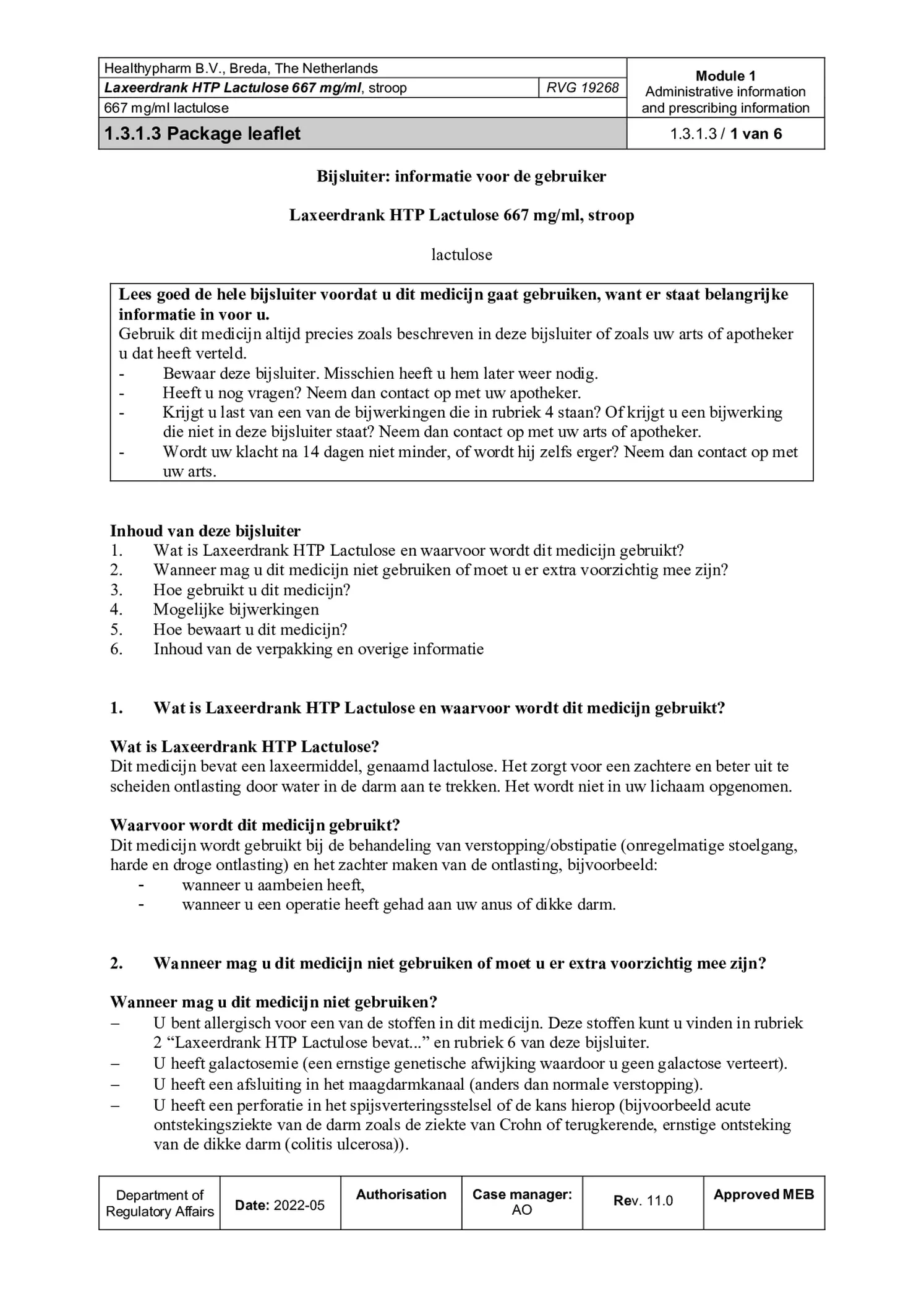 Laxeerdrank Lactulose afbeelding van document #1, bijsluiter