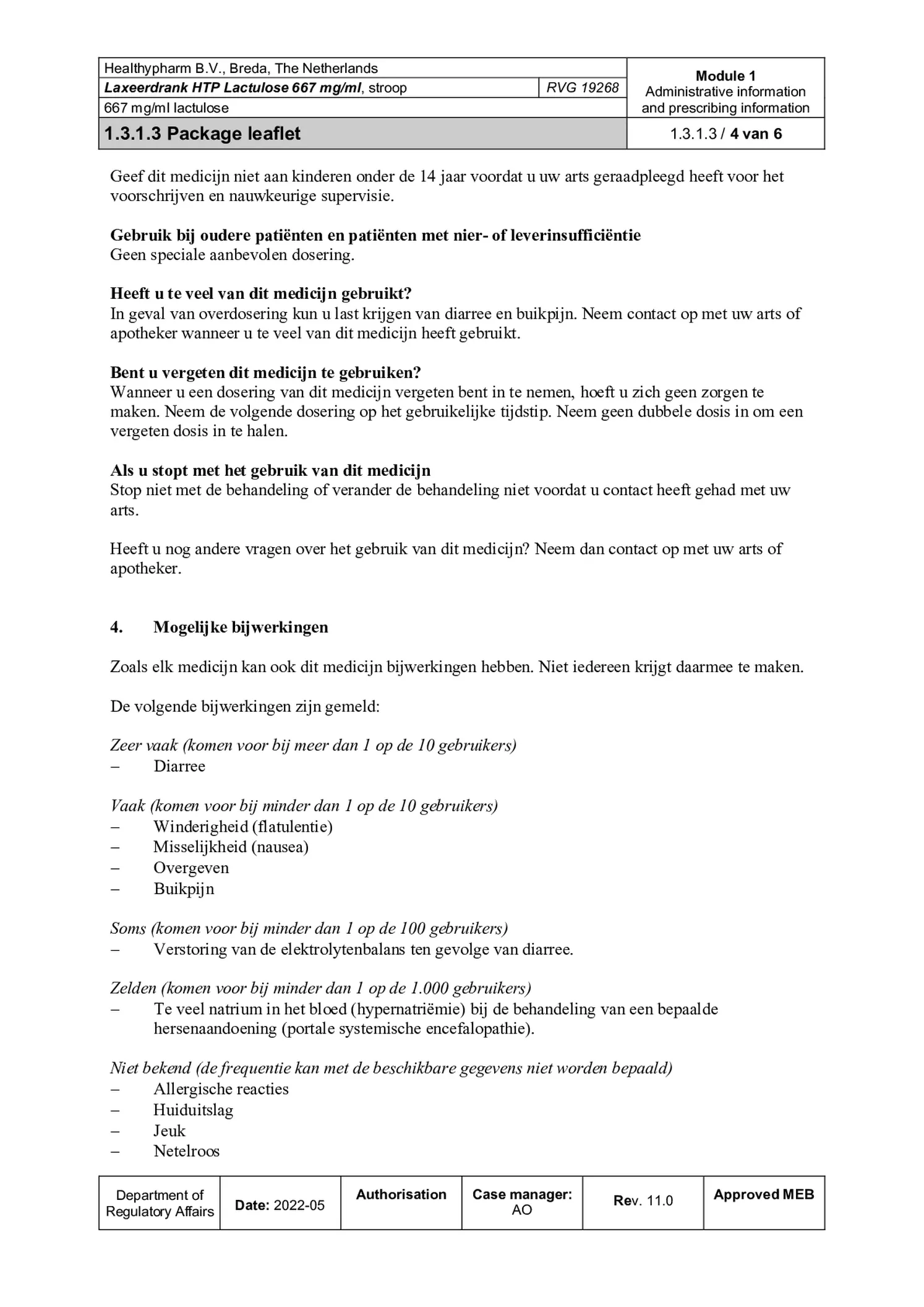 Laxeerdrank Lactulose afbeelding van document #4, bijsluiter