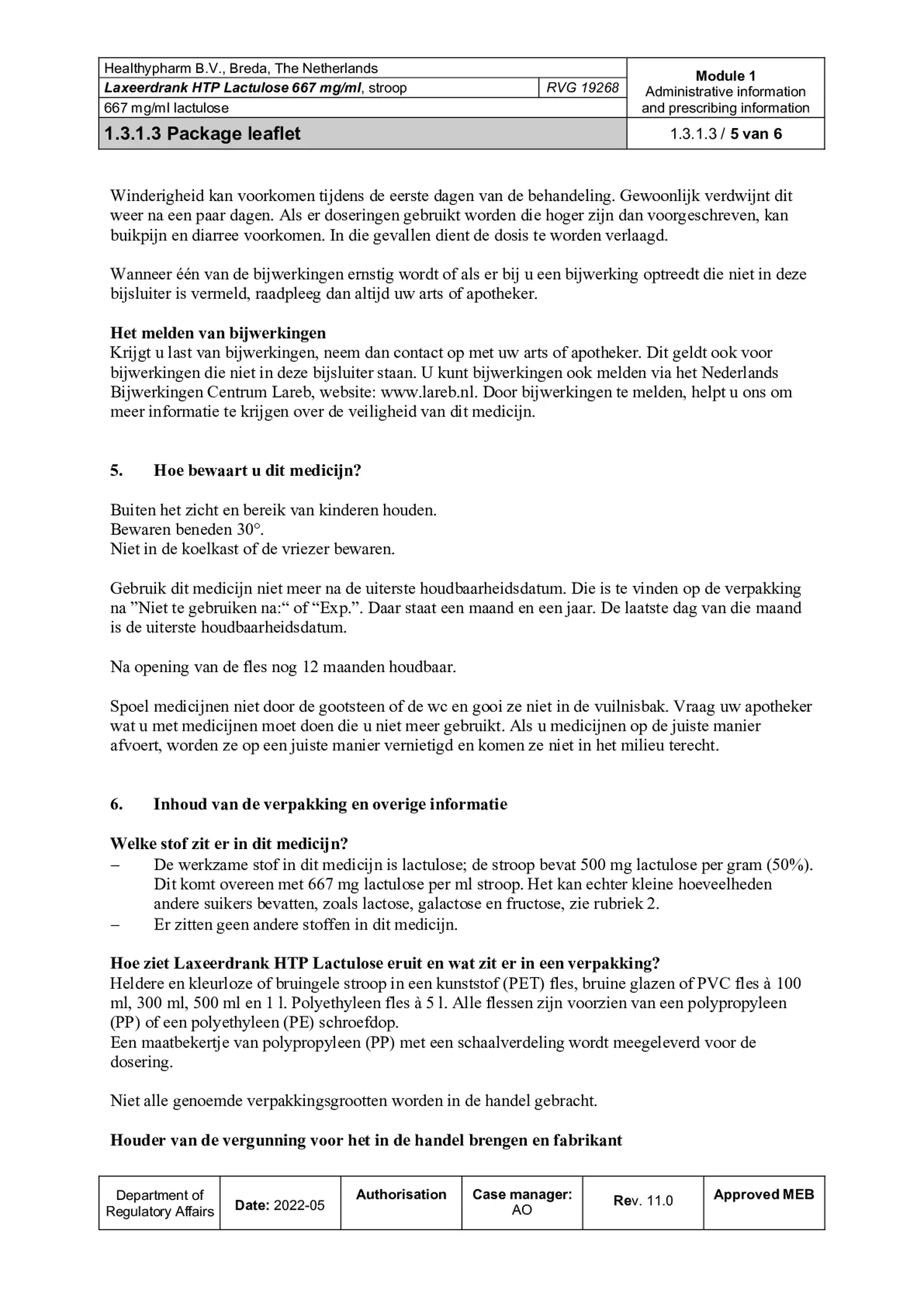 Laxeerdrank Lactulose afbeelding van document #5, bijsluiter
