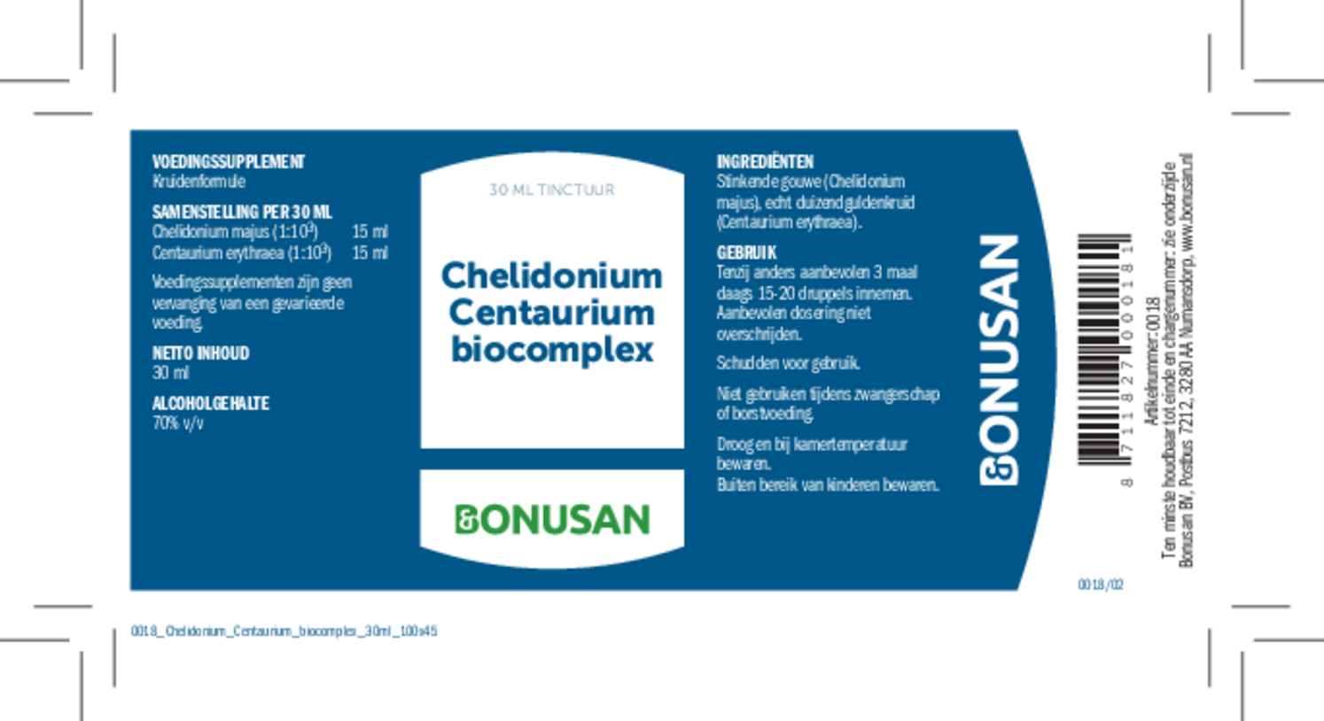 Chelidonium Centaurium Biocomplex Tinctuur afbeelding van document #1, etiket