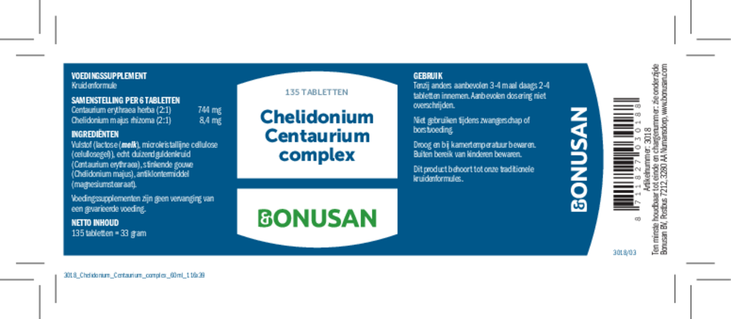 Chelidonium Centaurium Complex Tabletten afbeelding van document #1, etiket