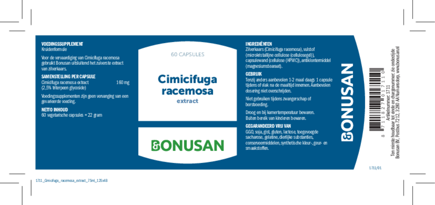 Cimicifuga Racemosa Extract Capsules afbeelding van document #1, etiket