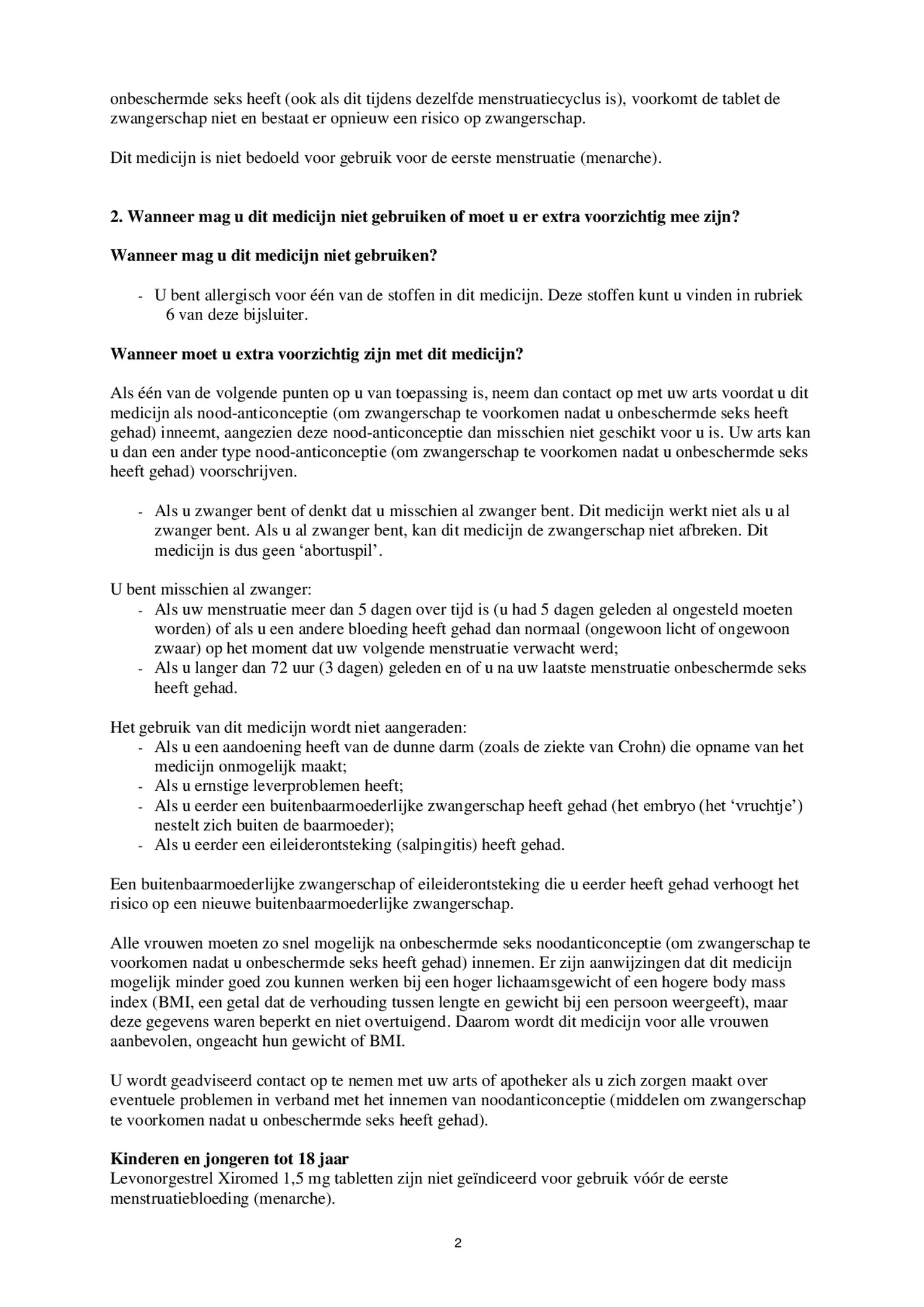 Morning After Pil 1,5 mg afbeelding van document #2, bijsluiter