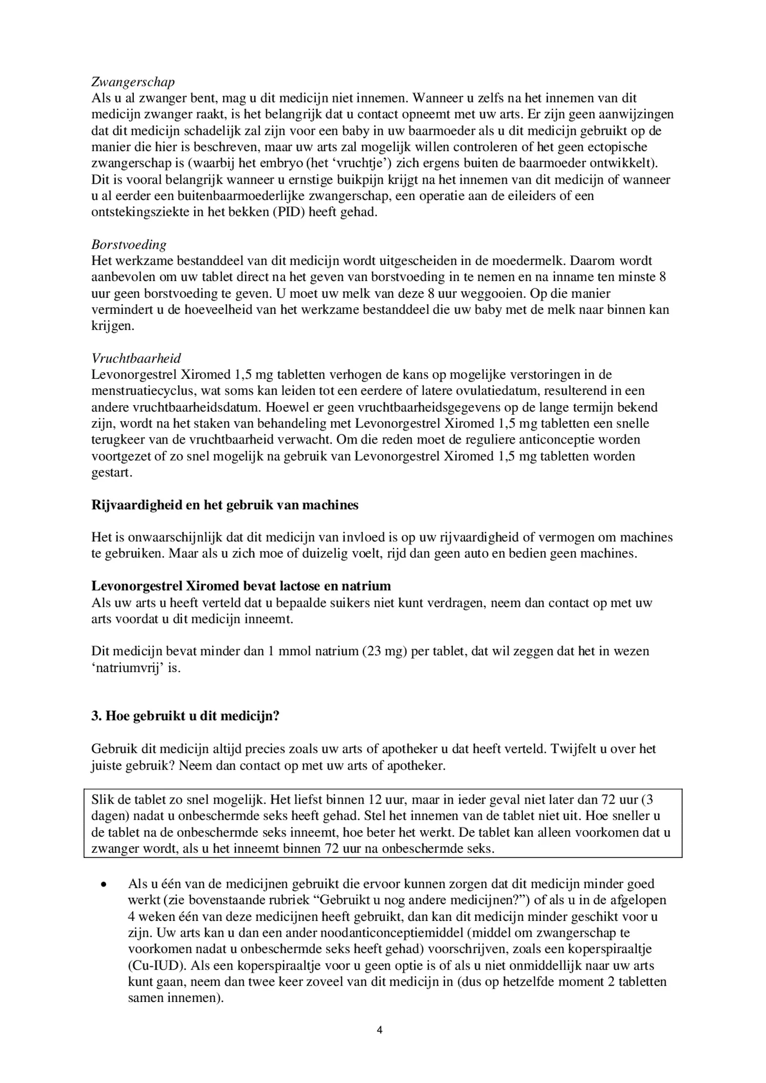 Morning After Pil 1,5 mg afbeelding van document #4, bijsluiter