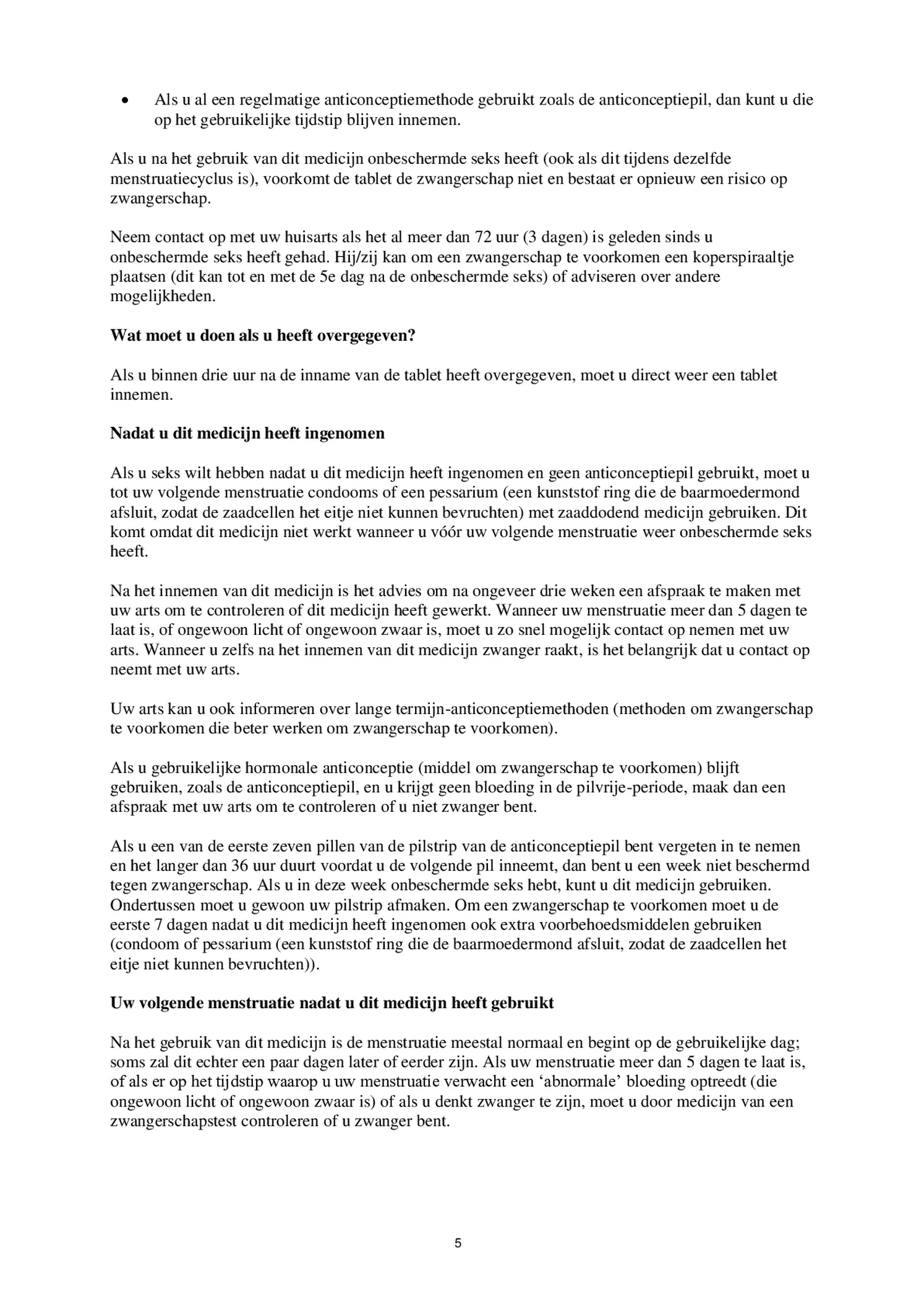 Morning After Pil 1,5 mg afbeelding van document #5, bijsluiter