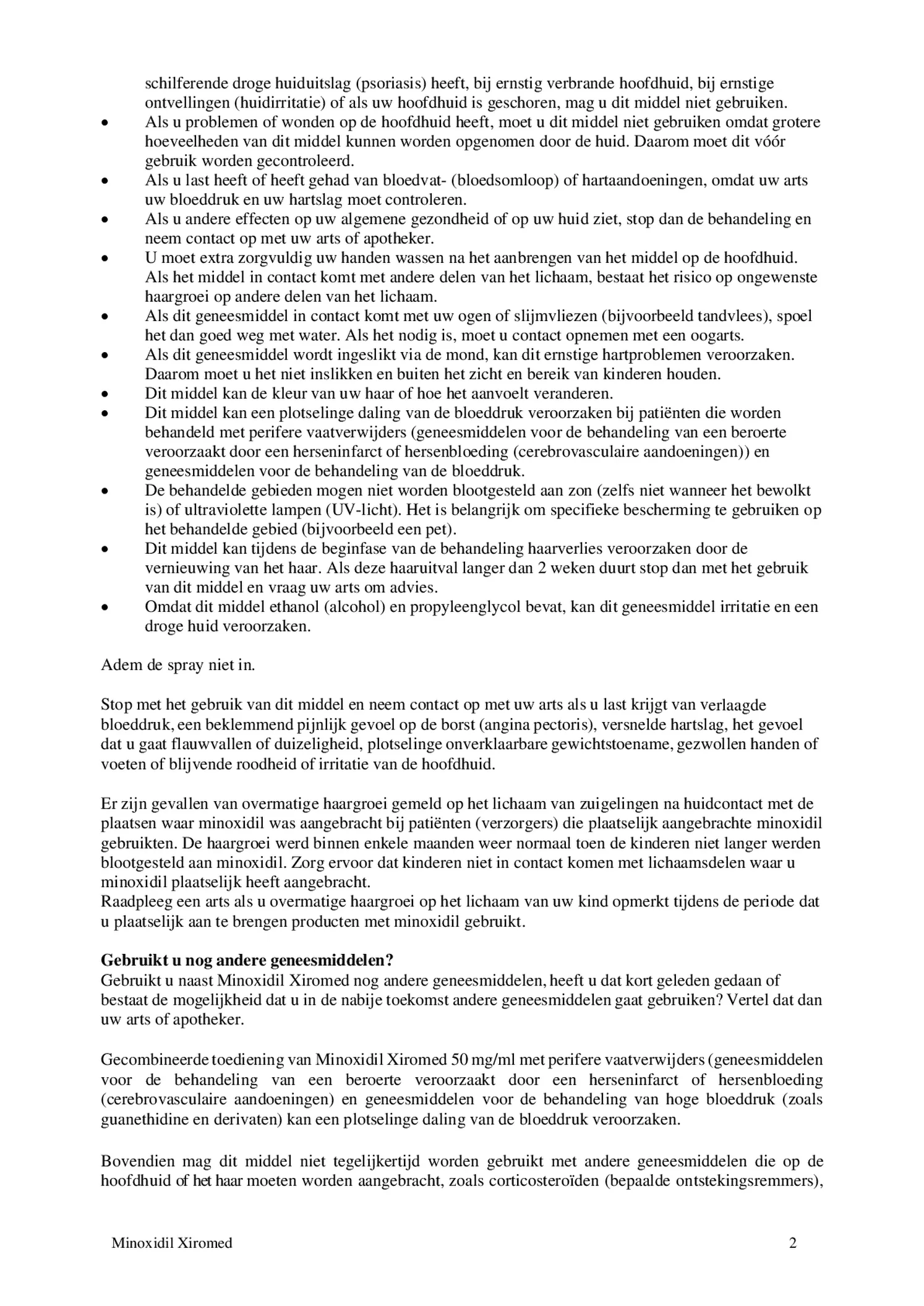 Minoxidil 50mg/ml Oplossing voor Cutaan Gebruik afbeelding van document #2, bijsluiter