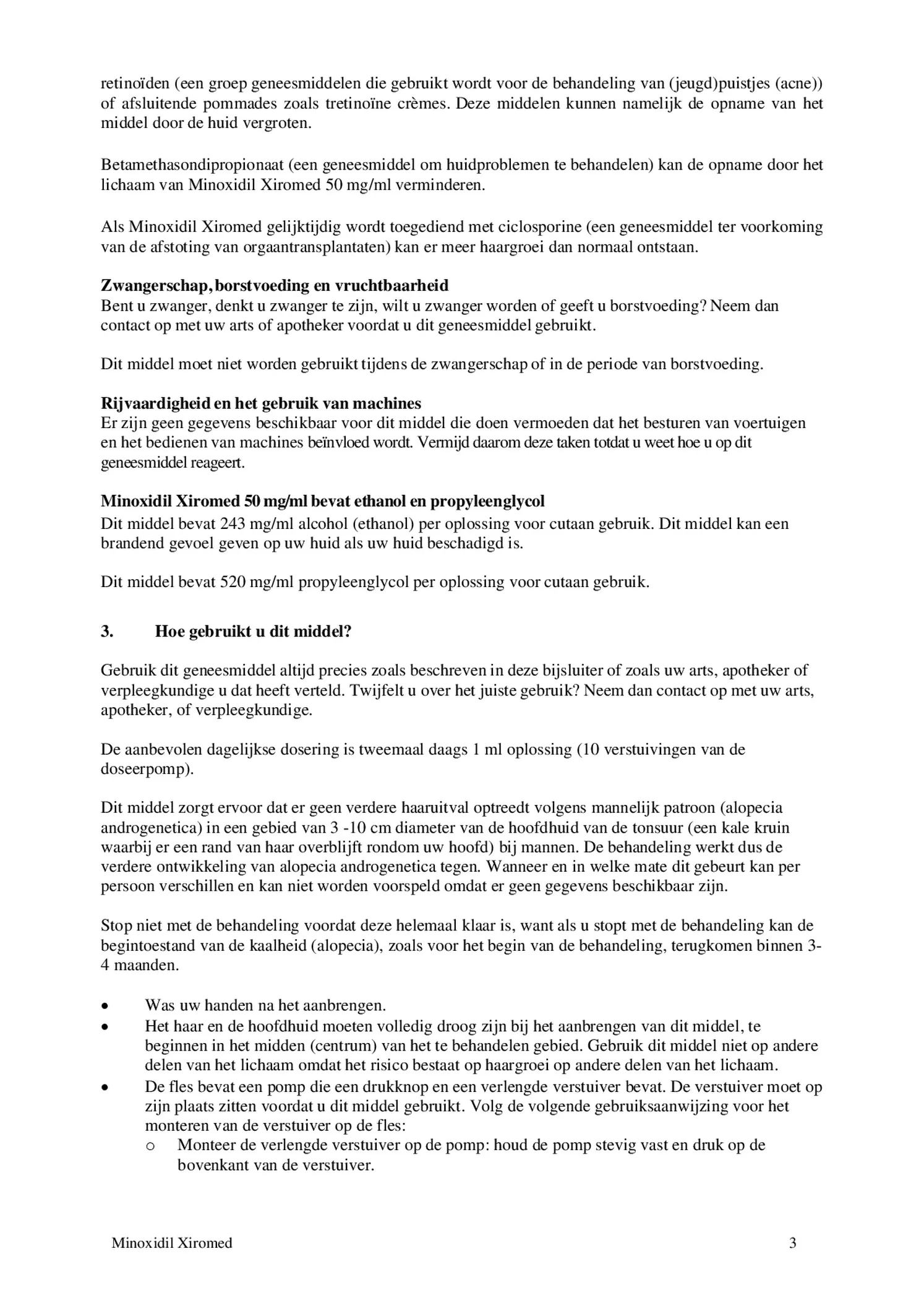 Minoxidil 50mg/ml Oplossing voor Cutaan Gebruik afbeelding van document #3, bijsluiter