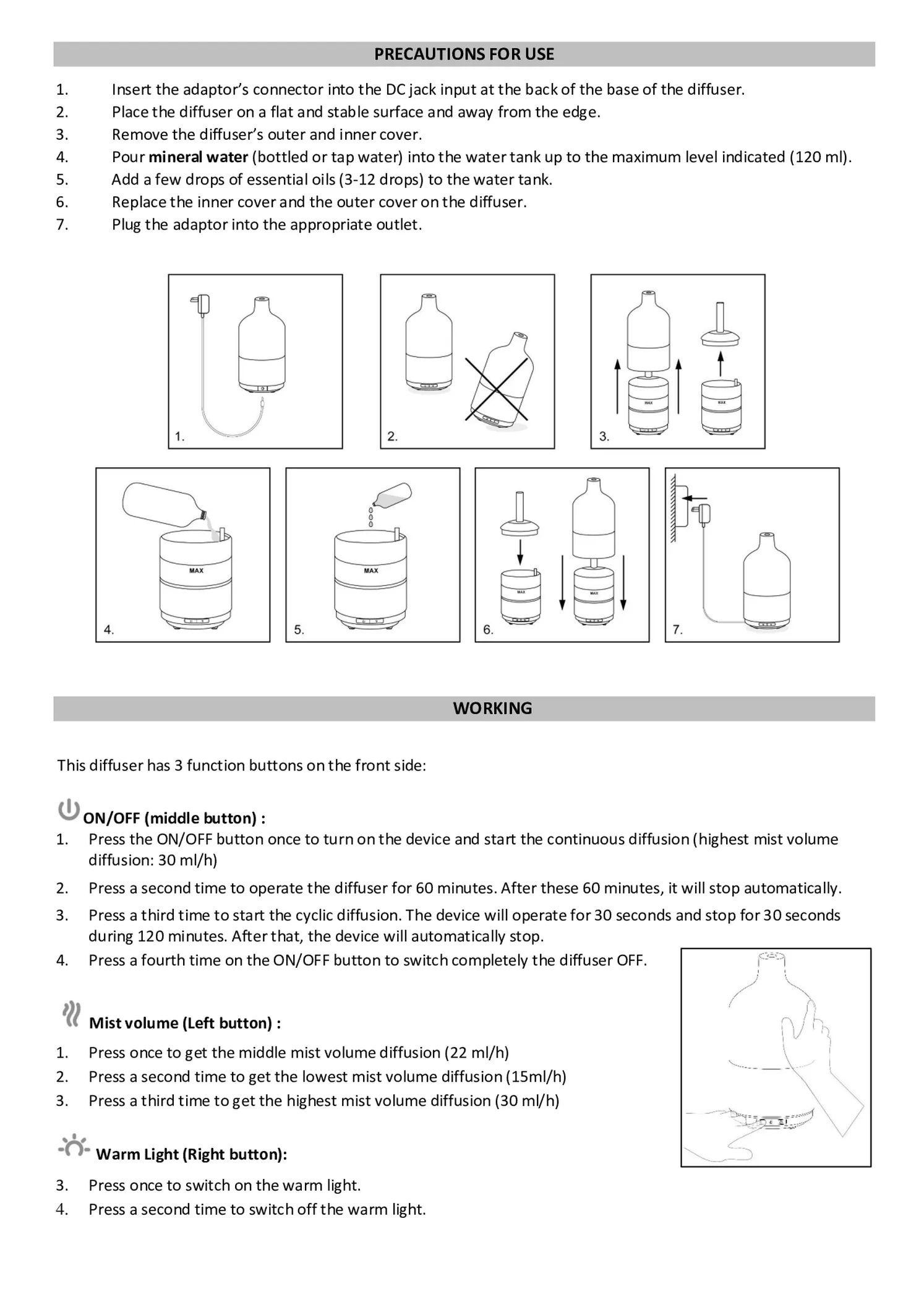Empire Aroma Diffuser afbeelding van document #6, gebruiksaanwijzing