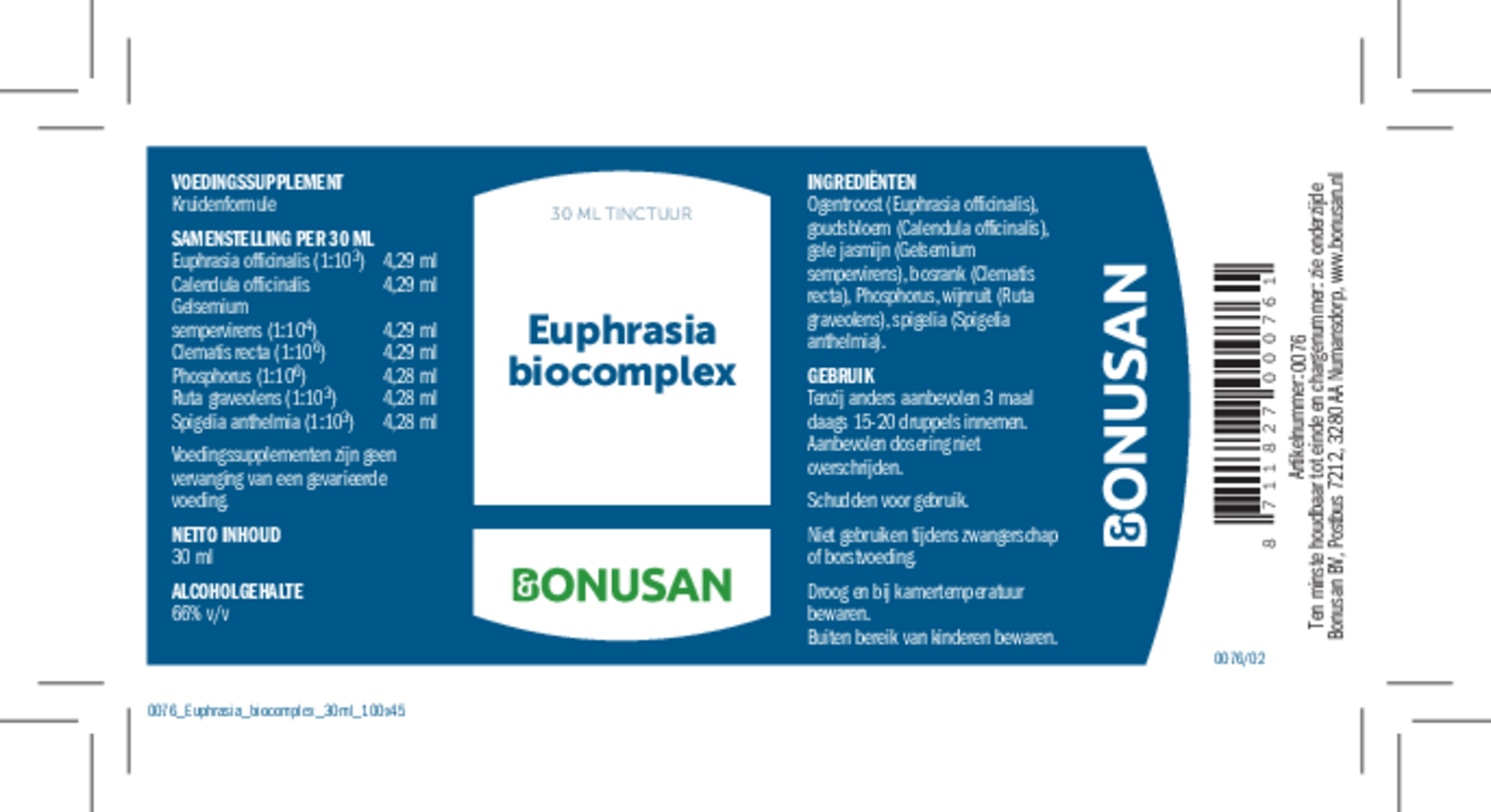 Euphrasia Biocomplex Tinctuur afbeelding van document #1, etiket