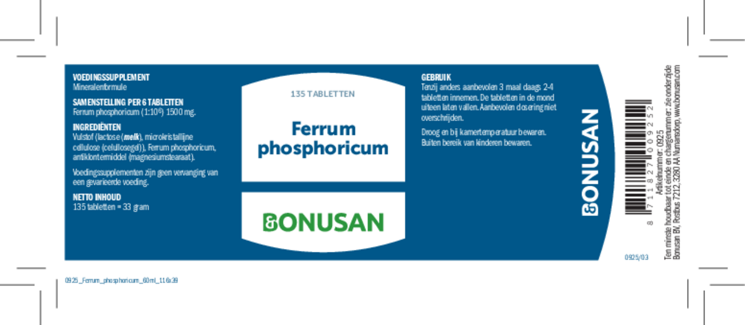 Ferrum Phosphoricum Tabletten afbeelding van document #1, etiket