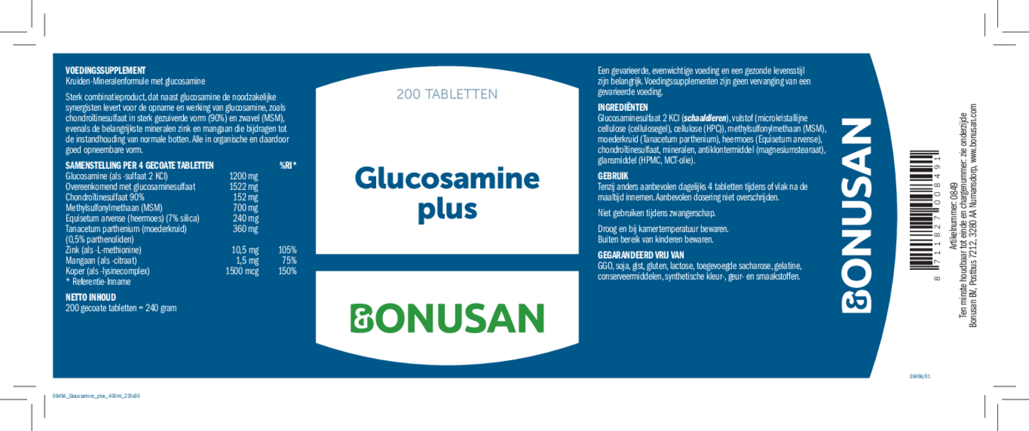 Glucosamine Plus Tabletten afbeelding van document #1, etiket