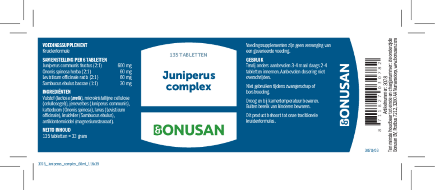 Juniperus Complex Tabletten afbeelding van document #1, etiket
