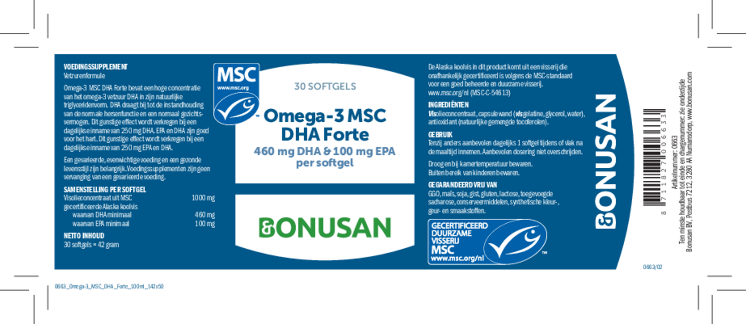 Omega-3 MSC DHA Forte Softgels afbeelding van document #1, etiket