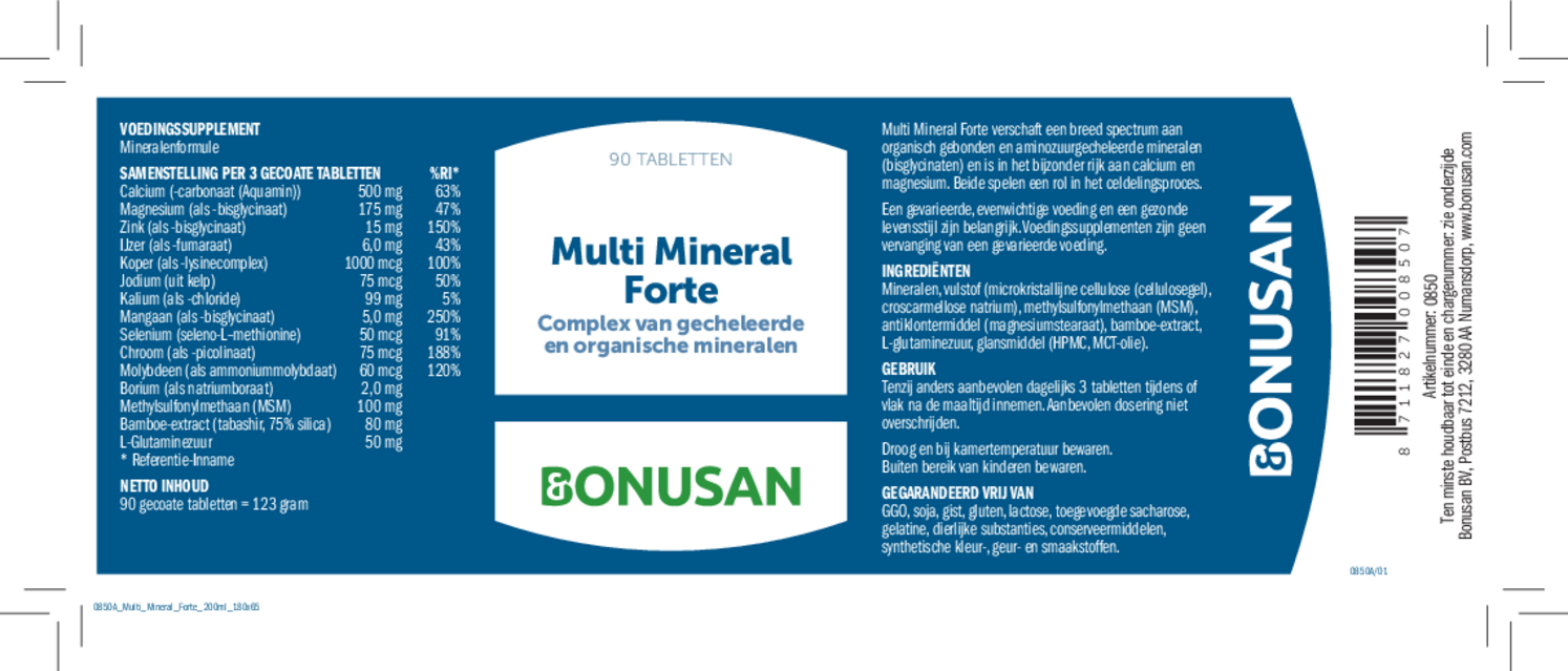 Multi Mineral Forte Tabletten afbeelding van document #1, etiket