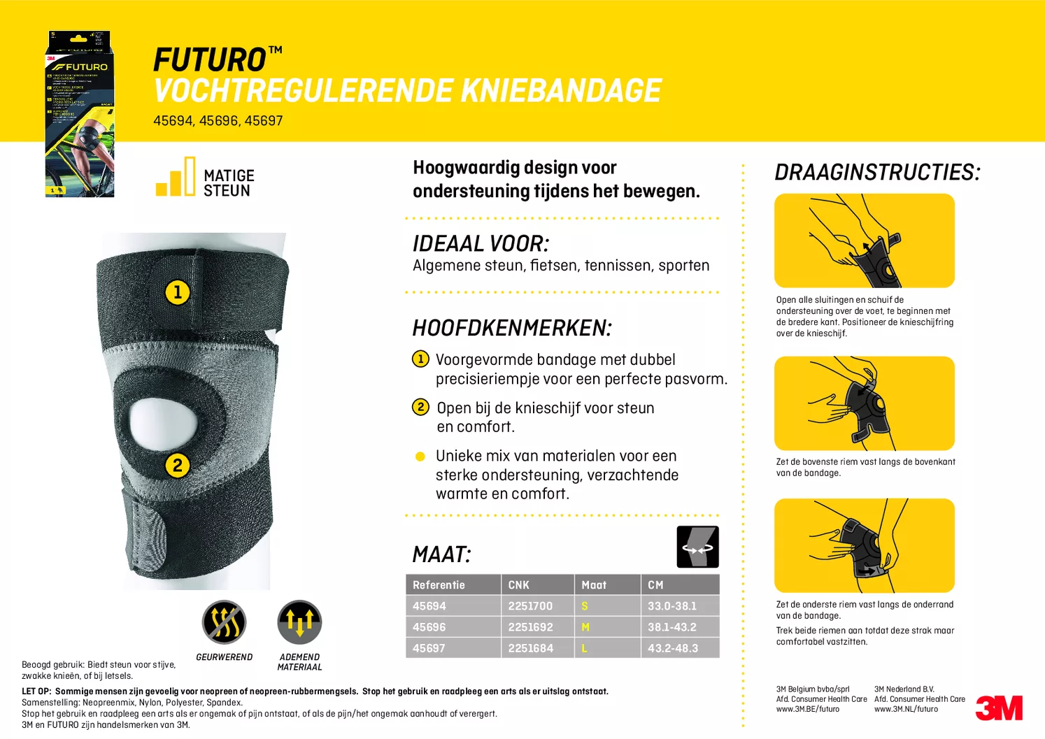 Sport Vochtregulerende Kniebandage afbeelding van document #1, gebruiksaanwijzing
