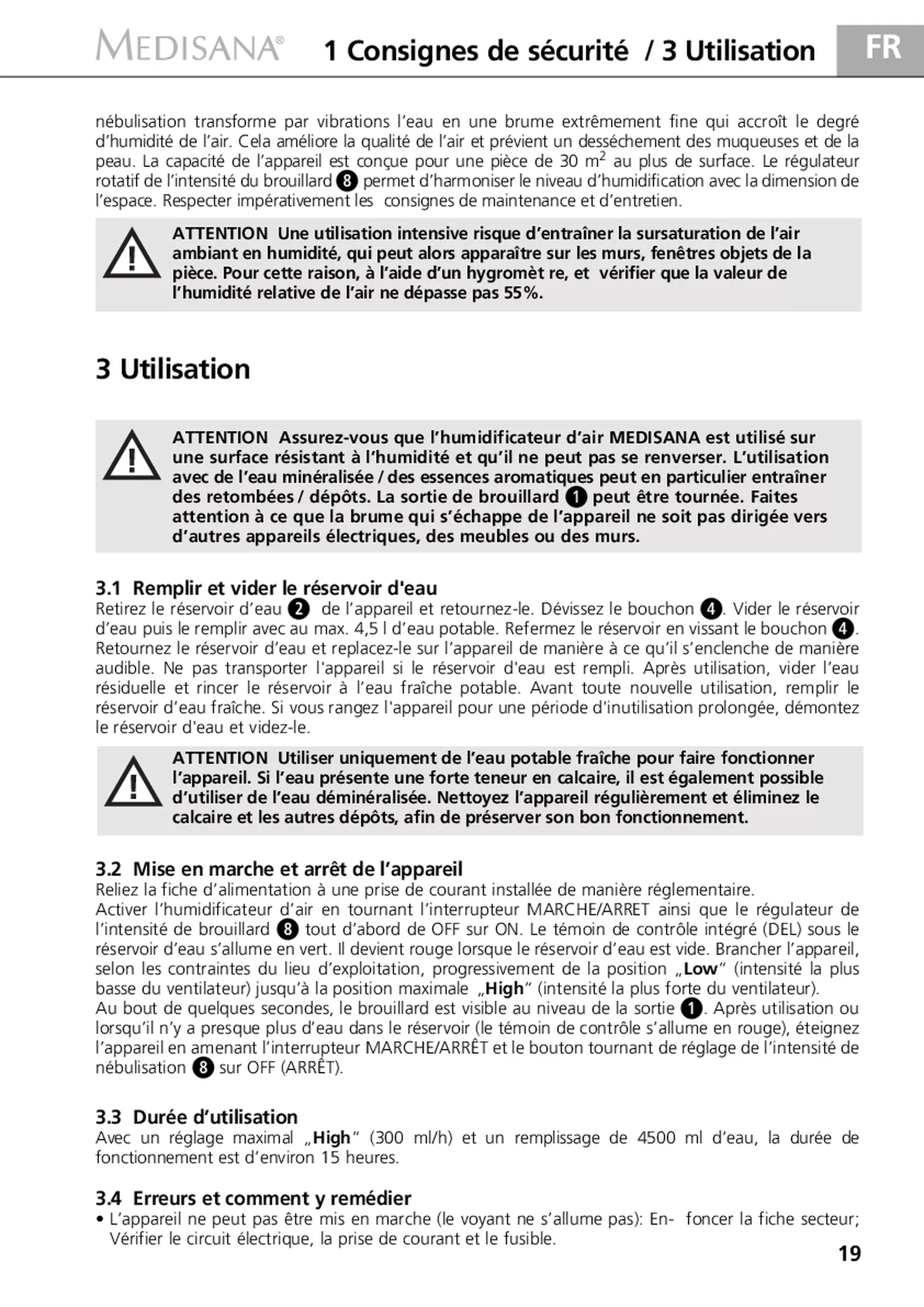 AH 660 Luchtbevochtiger afbeelding van document #19, gebruiksaanwijzing