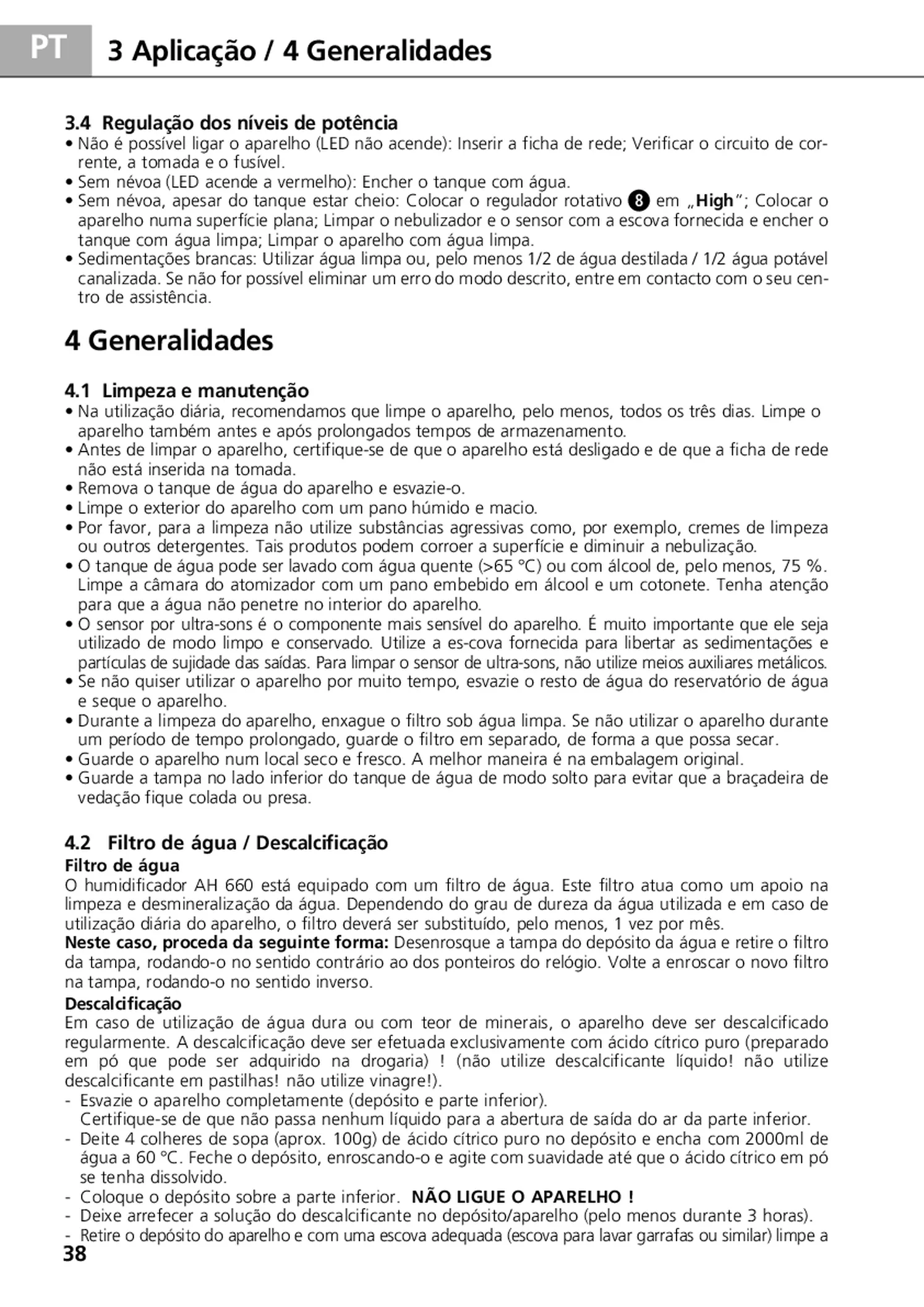 AH 660 Luchtbevochtiger afbeelding van document #38, gebruiksaanwijzing