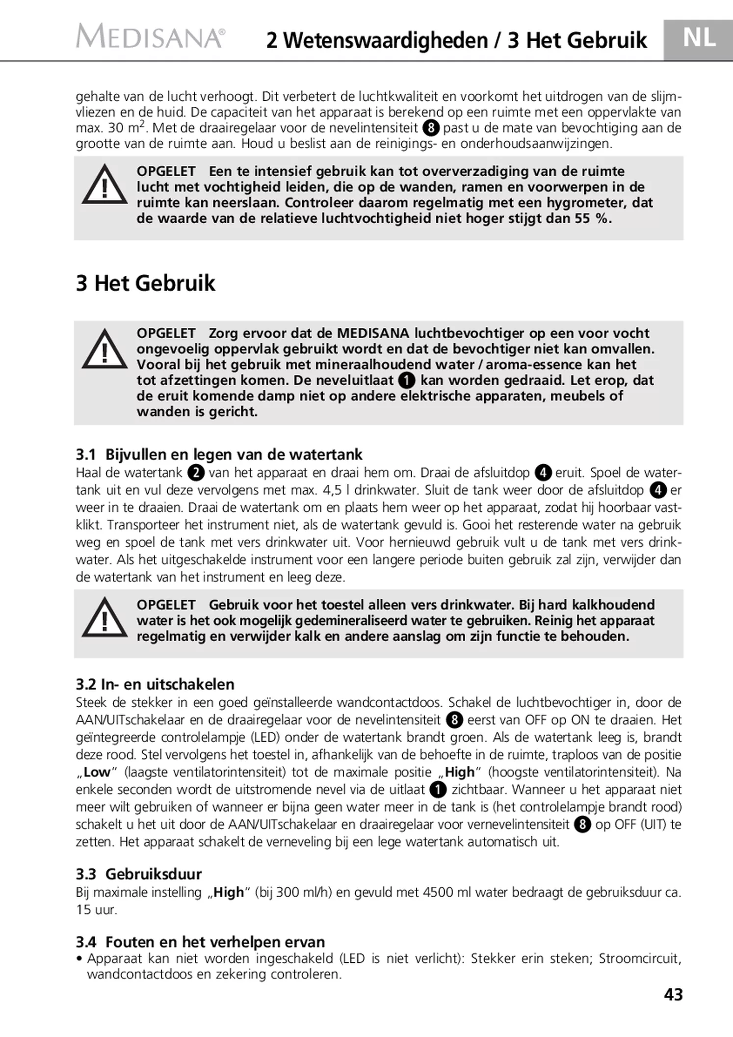 AH 660 Luchtbevochtiger afbeelding van document #43, gebruiksaanwijzing
