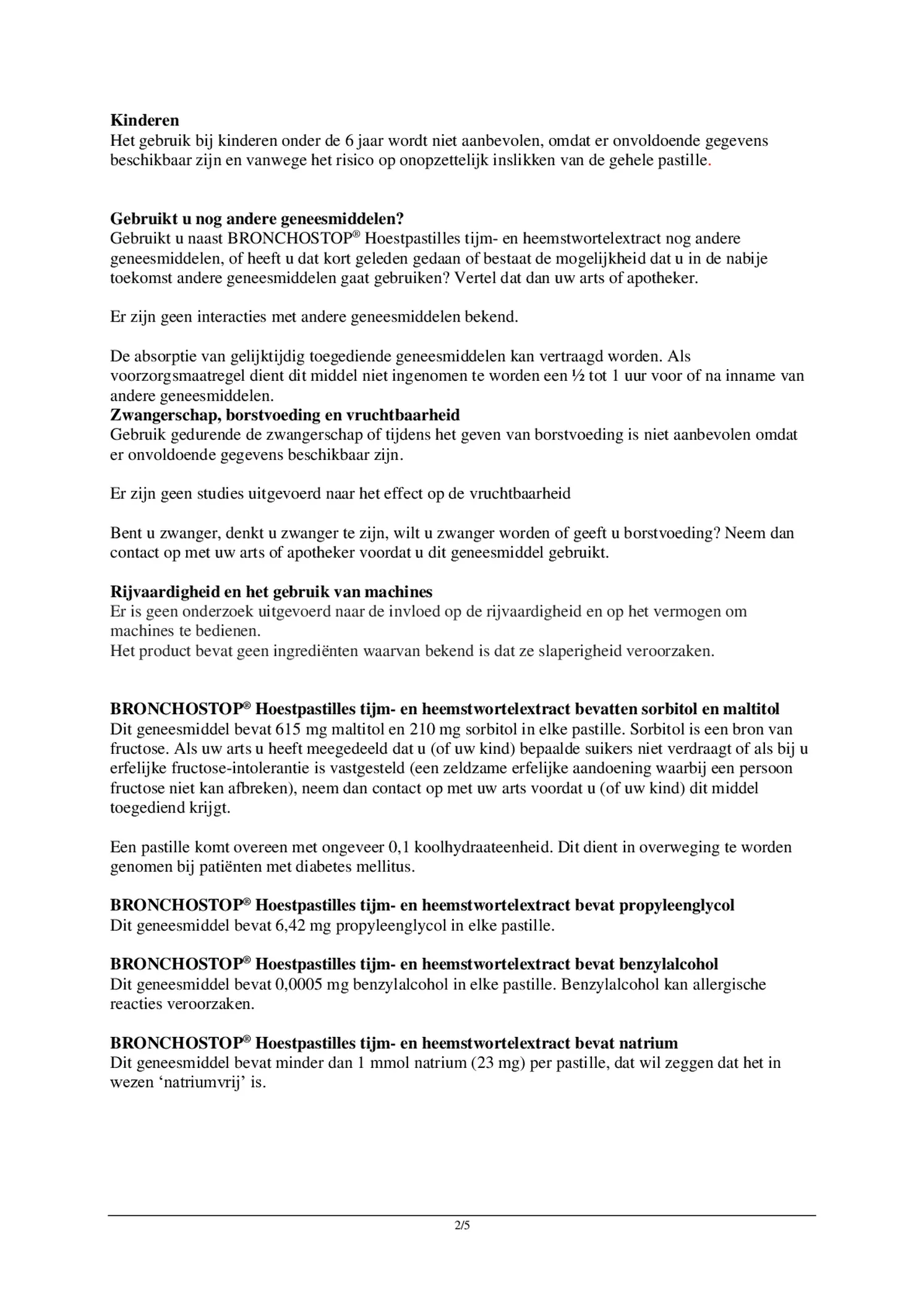 Hoestpastilles afbeelding van document #2, bijsluiter