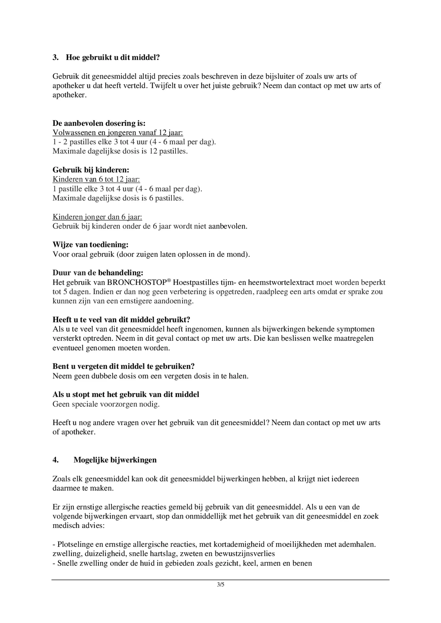 Hoestpastilles afbeelding van document #3, bijsluiter