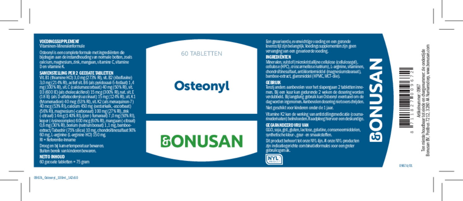 Osteonyl Tabletten afbeelding van document #1, etiket