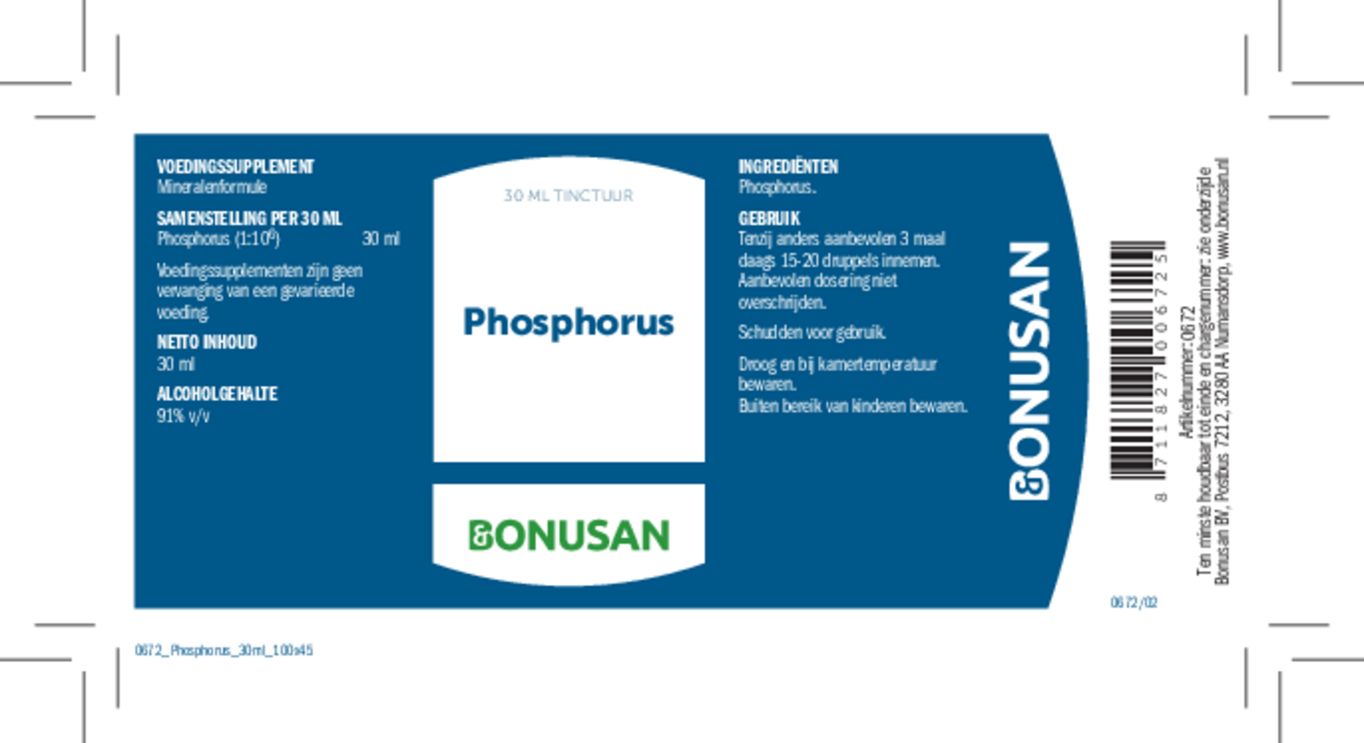 Phosphorus Druppels afbeelding van document #1, etiket