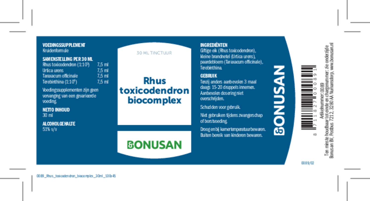 Rhus Toxicodendron Biocomplex afbeelding van document #1, etiket