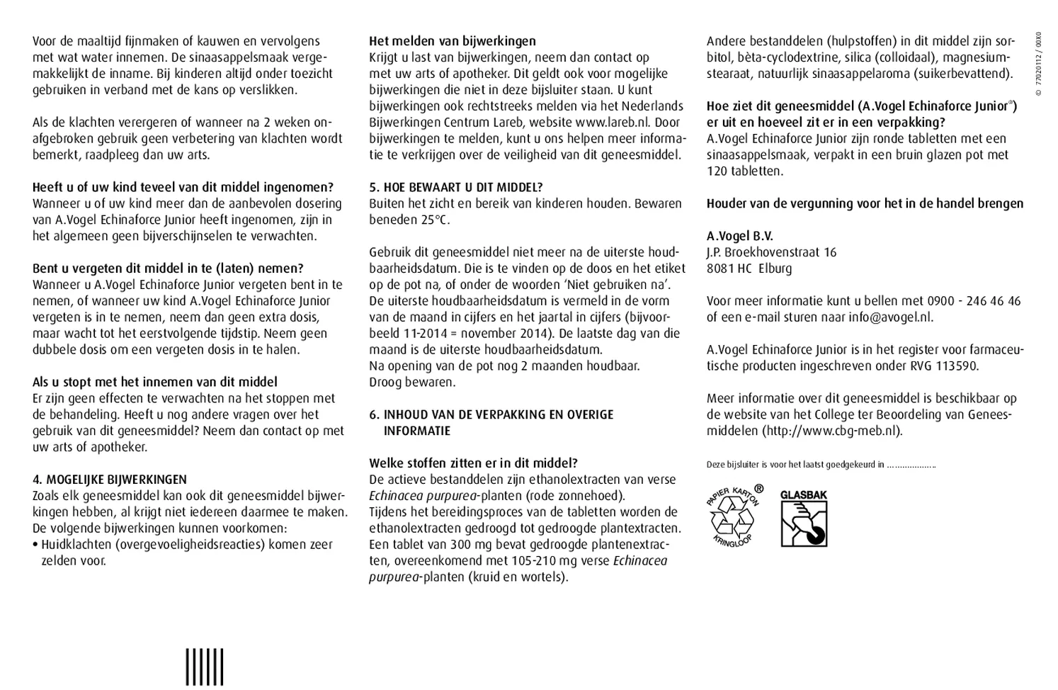 Echinaforce Junior Tabletten afbeelding van document #2, bijsluiter