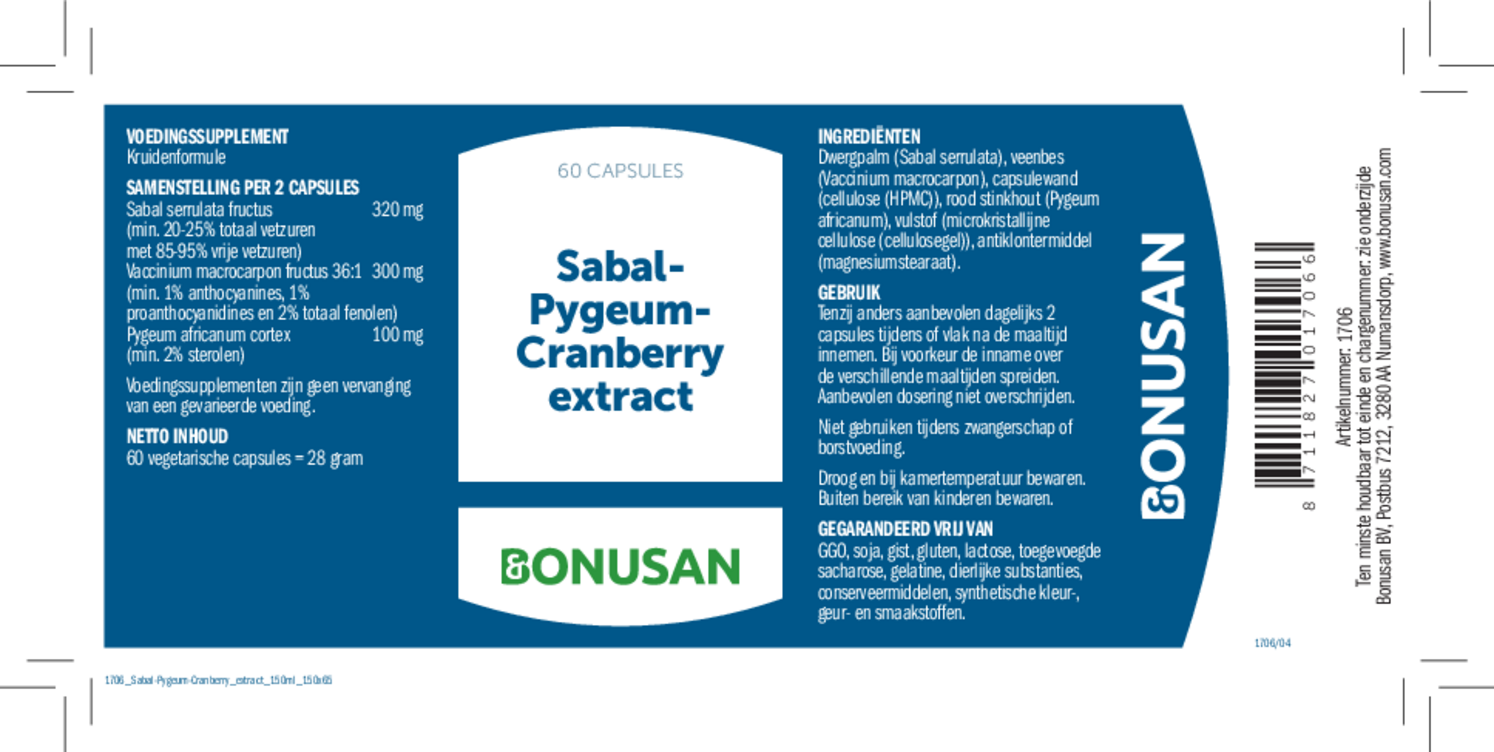 Sabal-Pygeum-Cranberry Capsules afbeelding van document #1, etiket