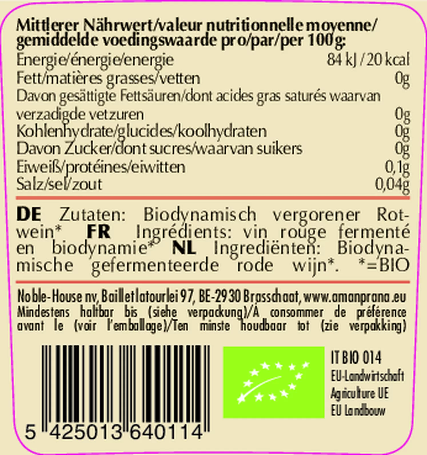 Deluxe Rode Wijnazijn afbeelding van document #2, etiket