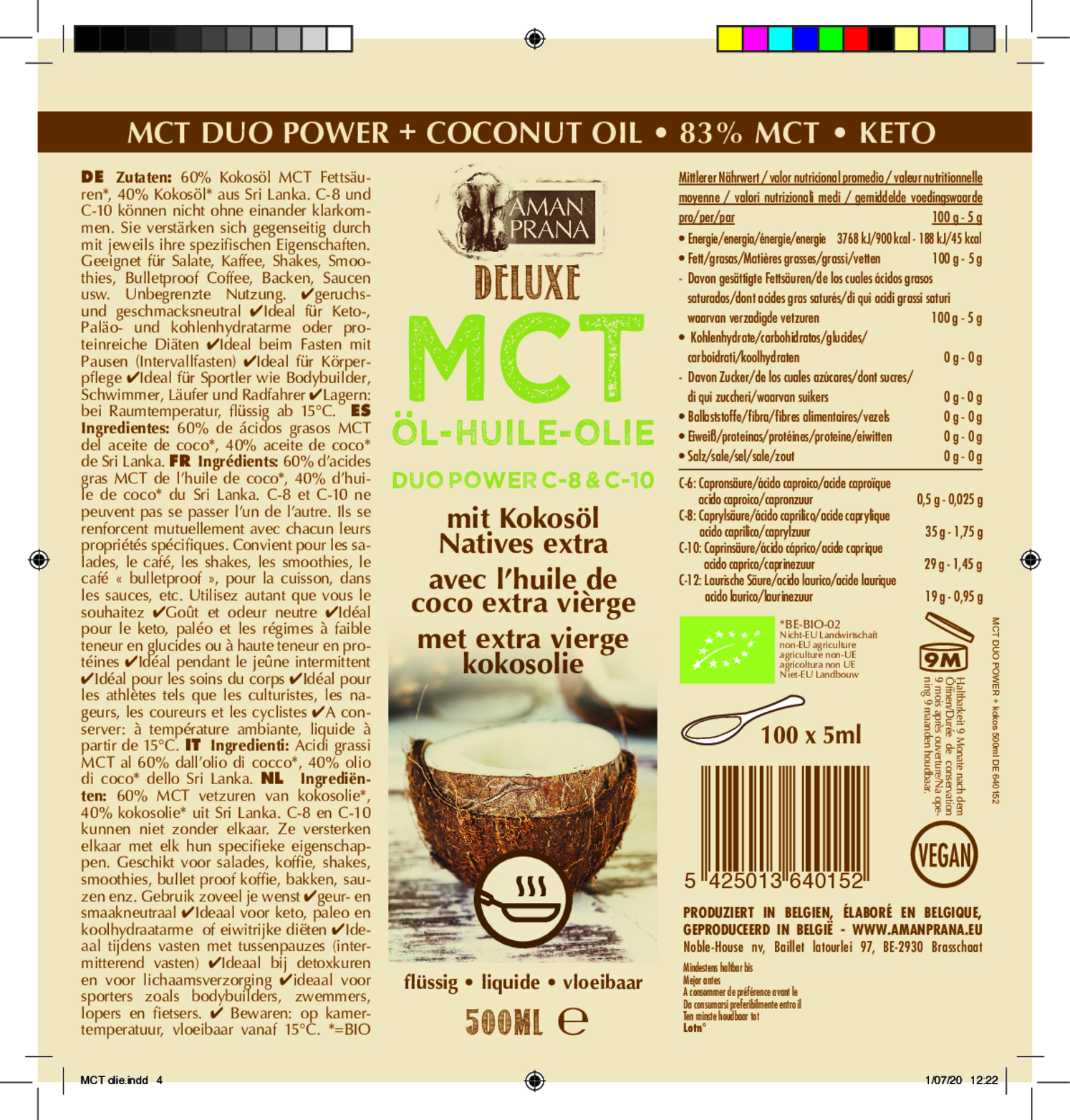 DeLuxe MCT Olie met Kokosolie afbeelding van document #1, etiket
