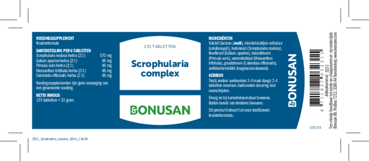 Scrophularia Complex Tabletten afbeelding van document #1, etiket
